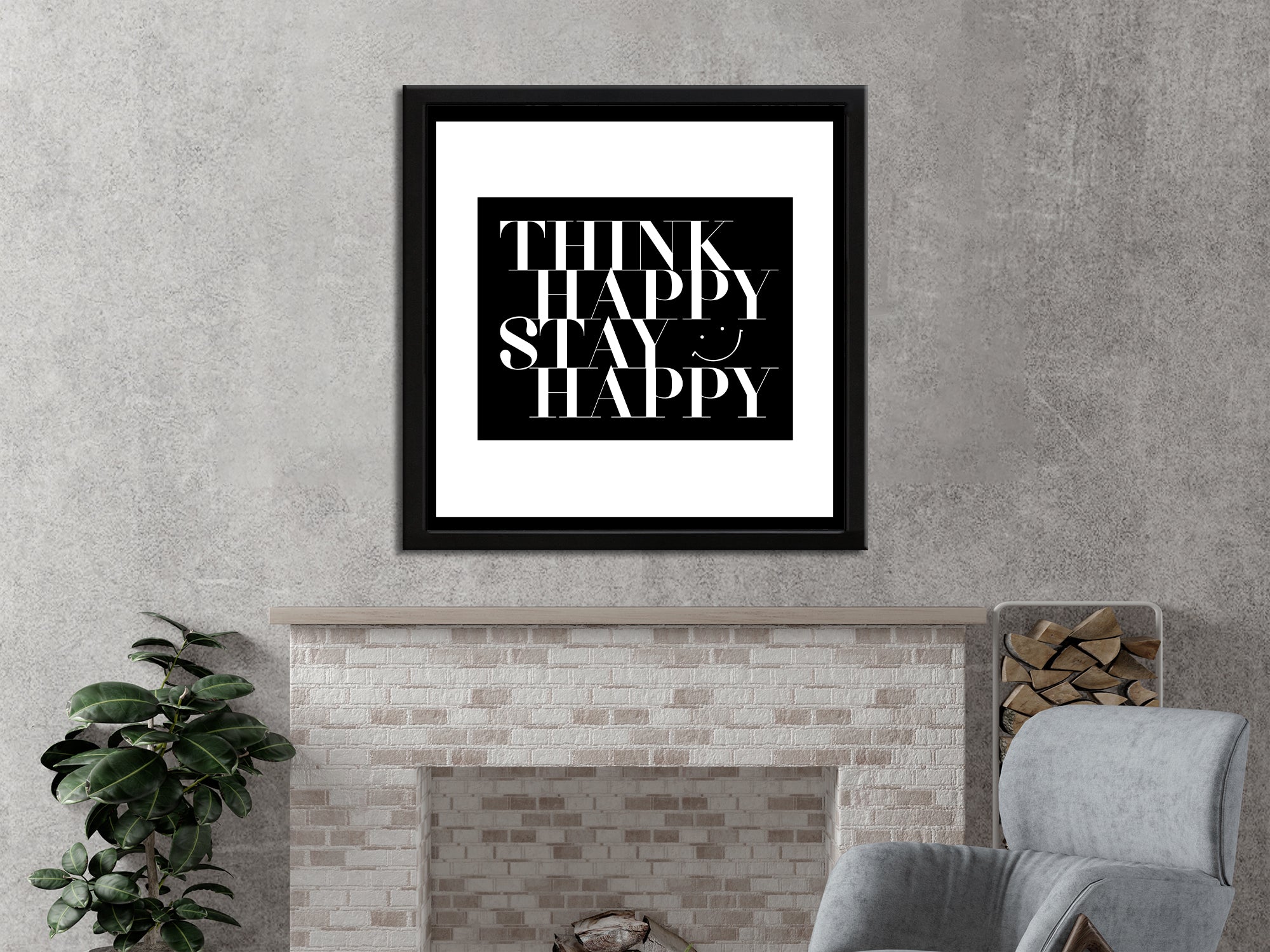 Think Happy - Inspiring - Canvas Wall Art
