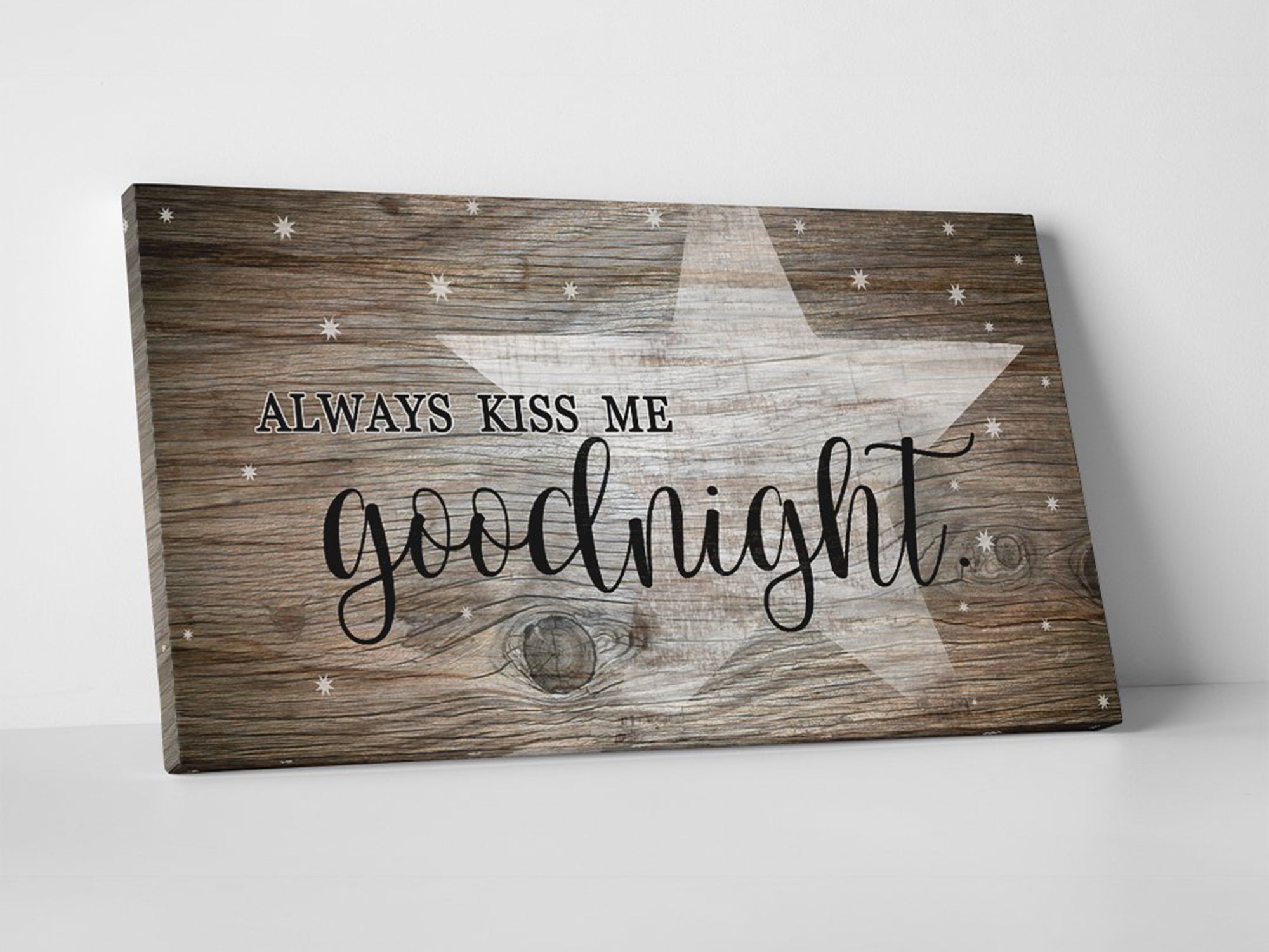 Always Kiss me at Goodnight - Bedroom Canvas Wall Art