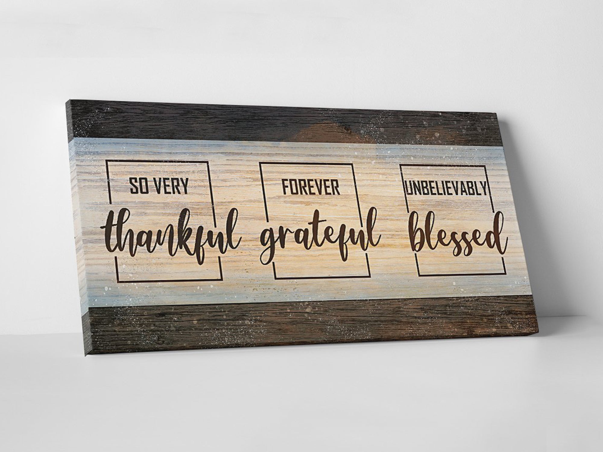 Thankful Grateful Blessed Canvas Wall Art