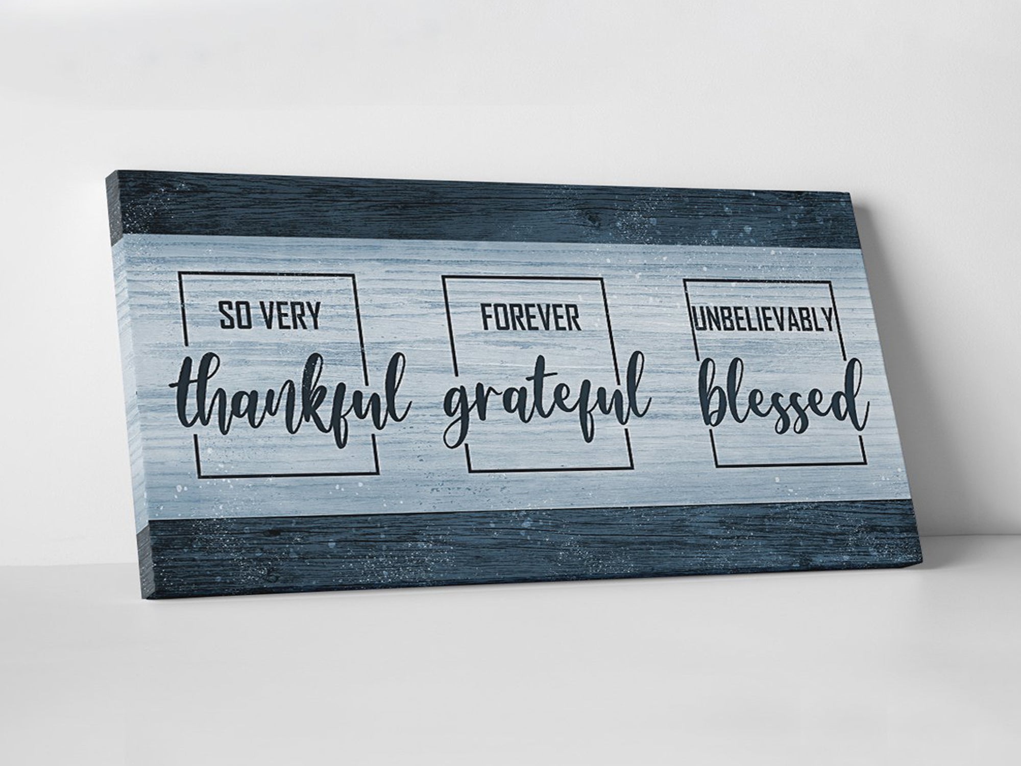 Thankful Grateful Blessed Canvas Wall Art