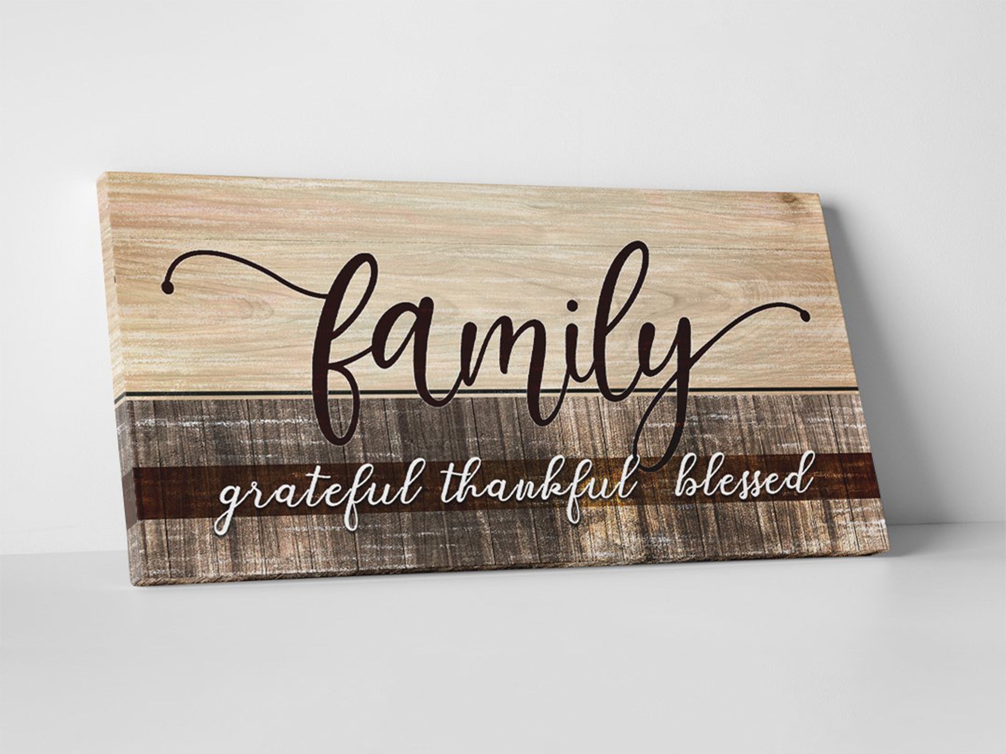 Family Wall Art Grateful Thankful Blessed