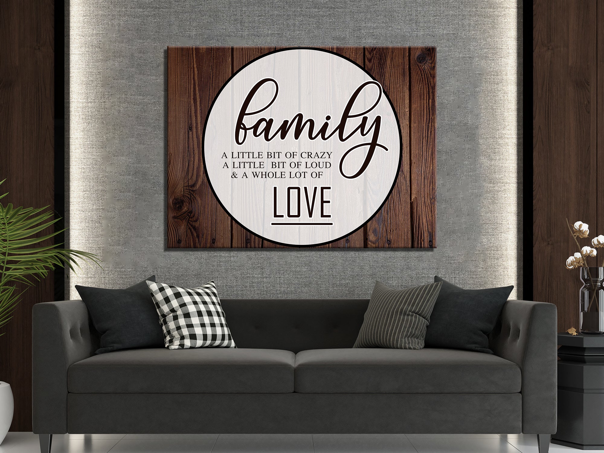 Family Love Saying Canvas Wall Art