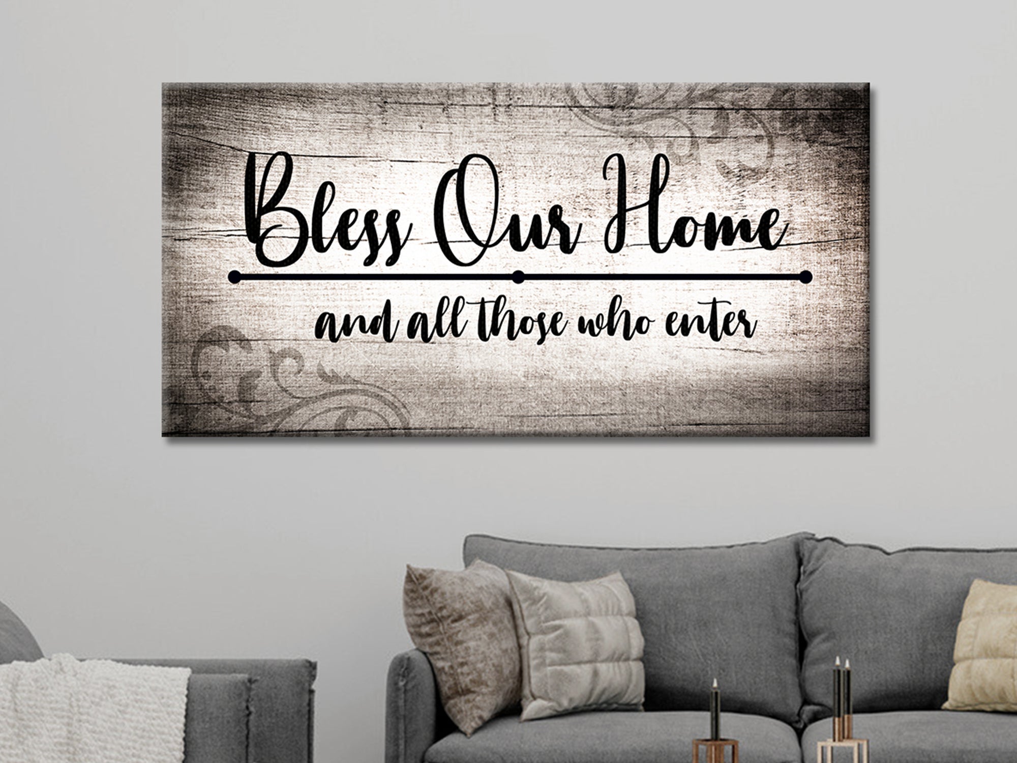 Bless Our Home Canvas Wall Art