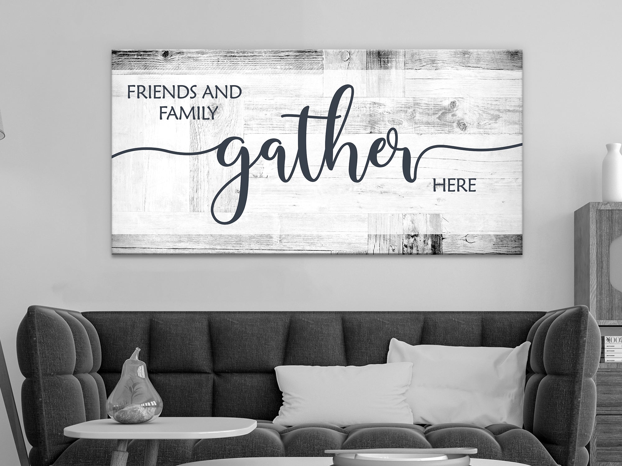 Friends and Family Gather Here - Dinning Room Canvas Wall Art