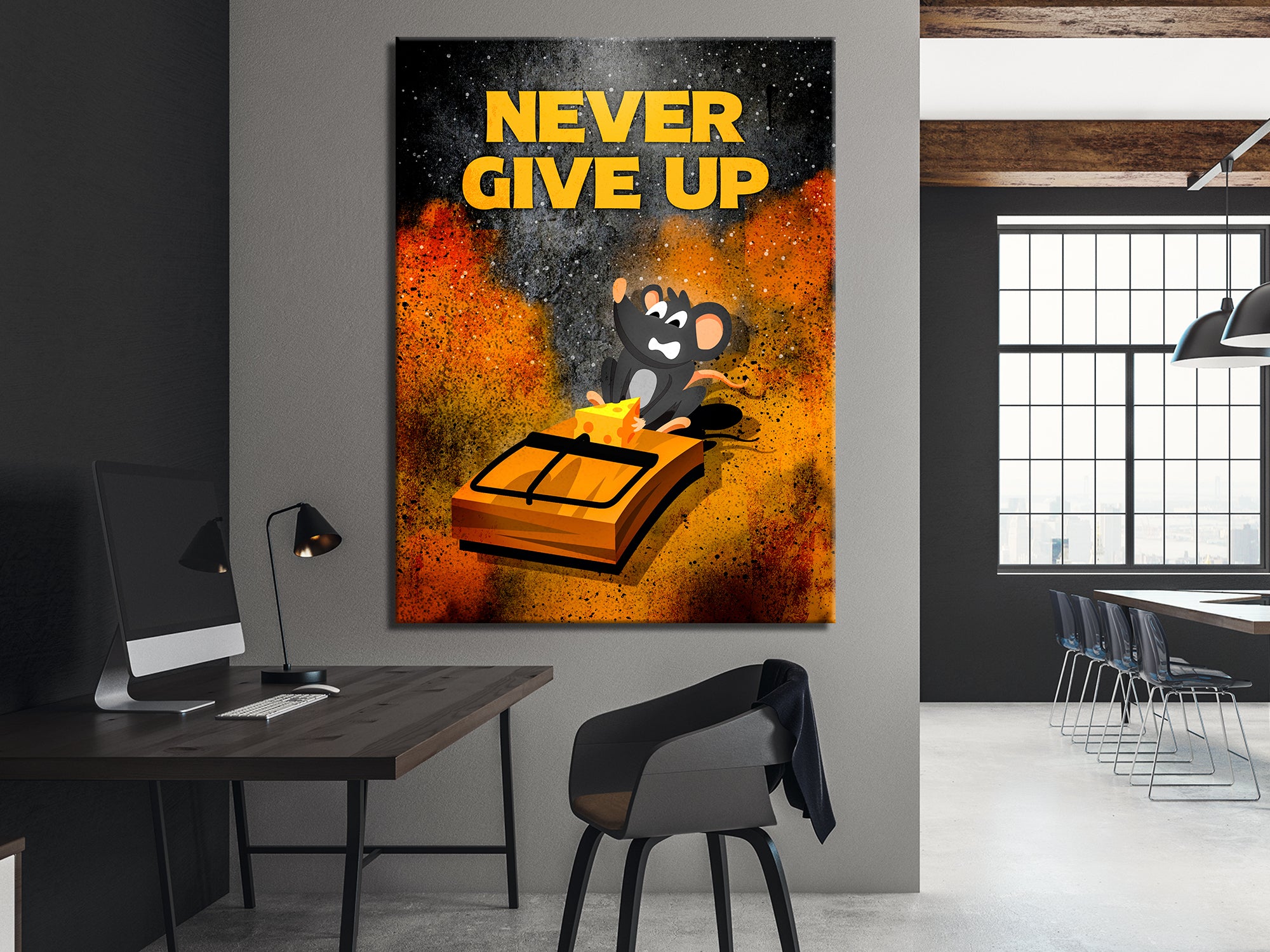 Never Give Up - Motivational - Canvas Wall Art