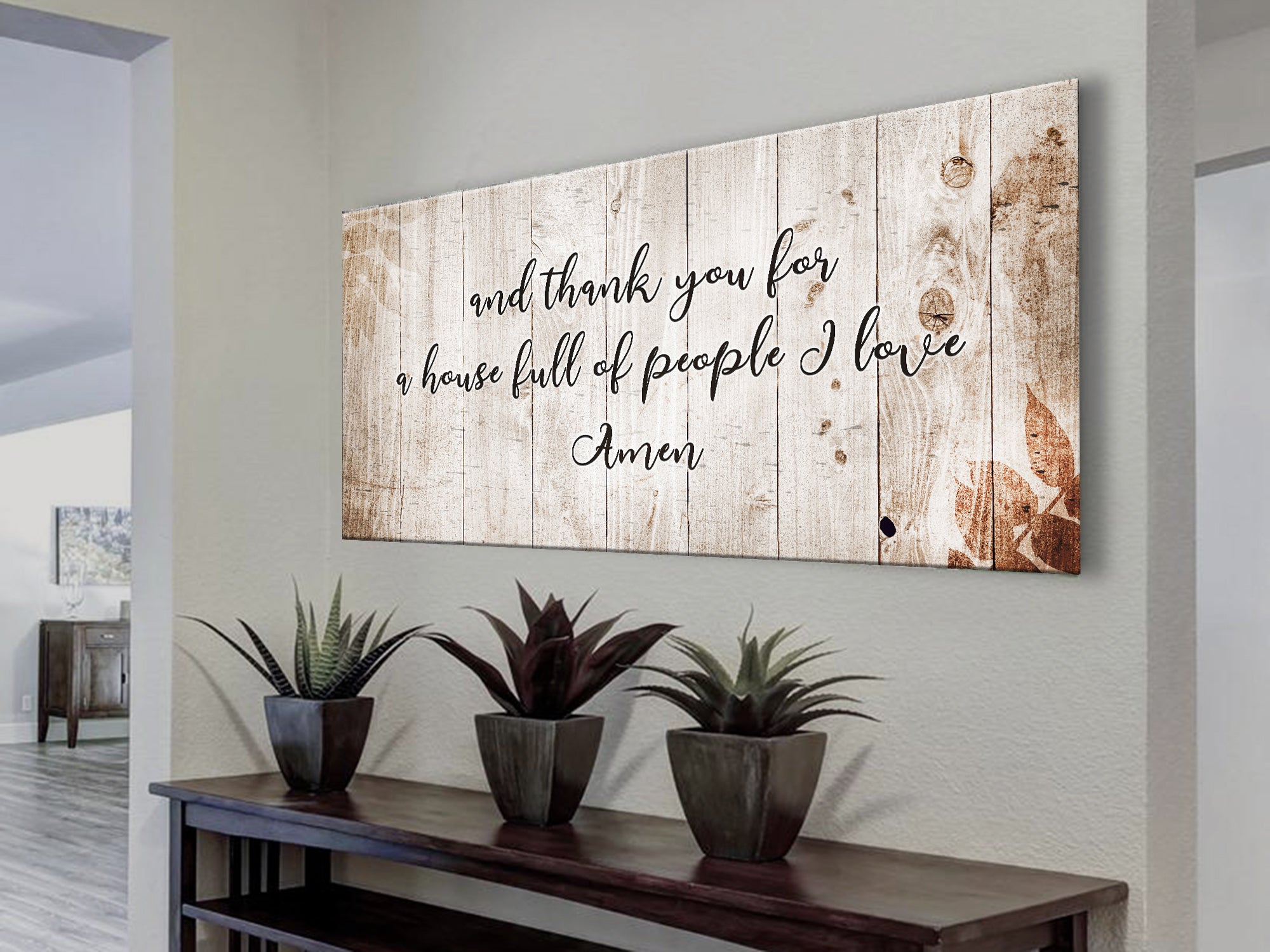 Thank You House Full Of Love - Living Room - Christian Wall Art
