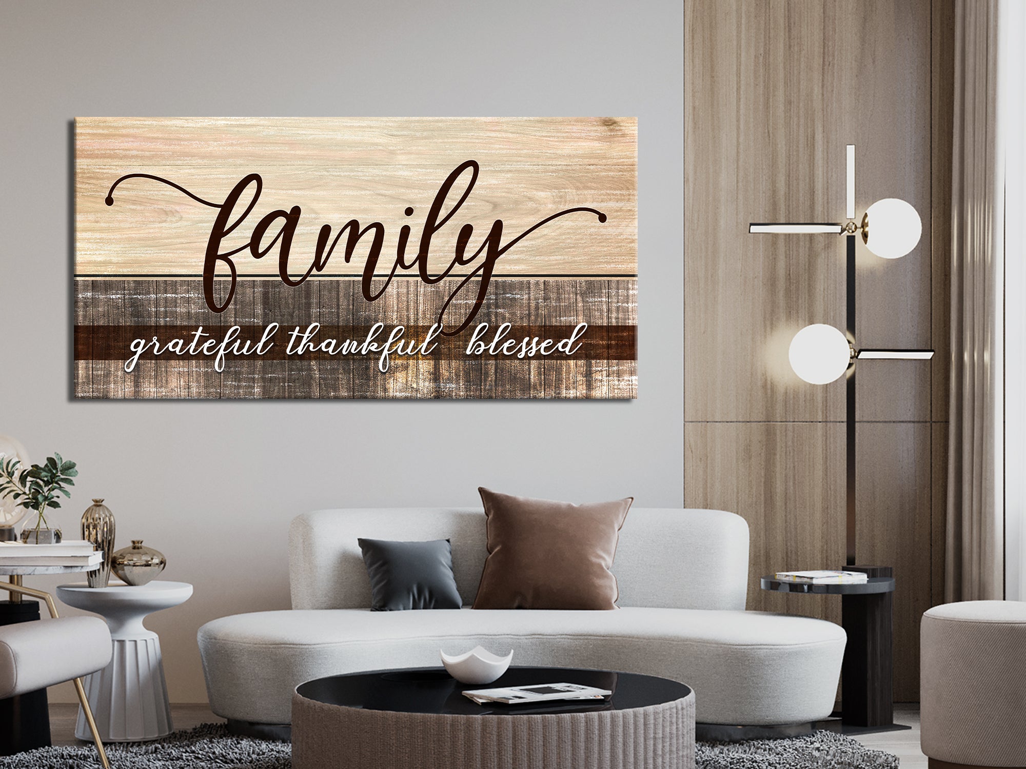 Family Wall Art Grateful Thankful Blessed