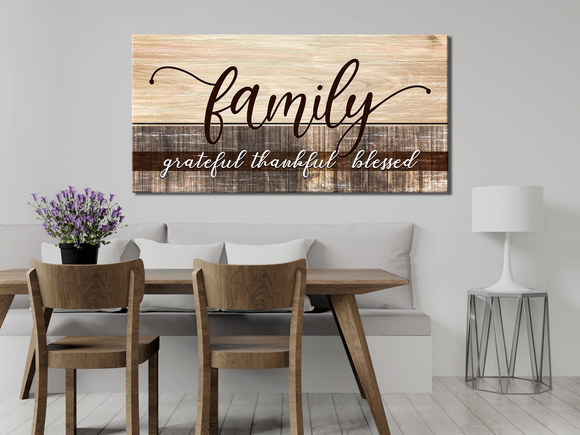 Family Wall Art Grateful Thankful Blessed