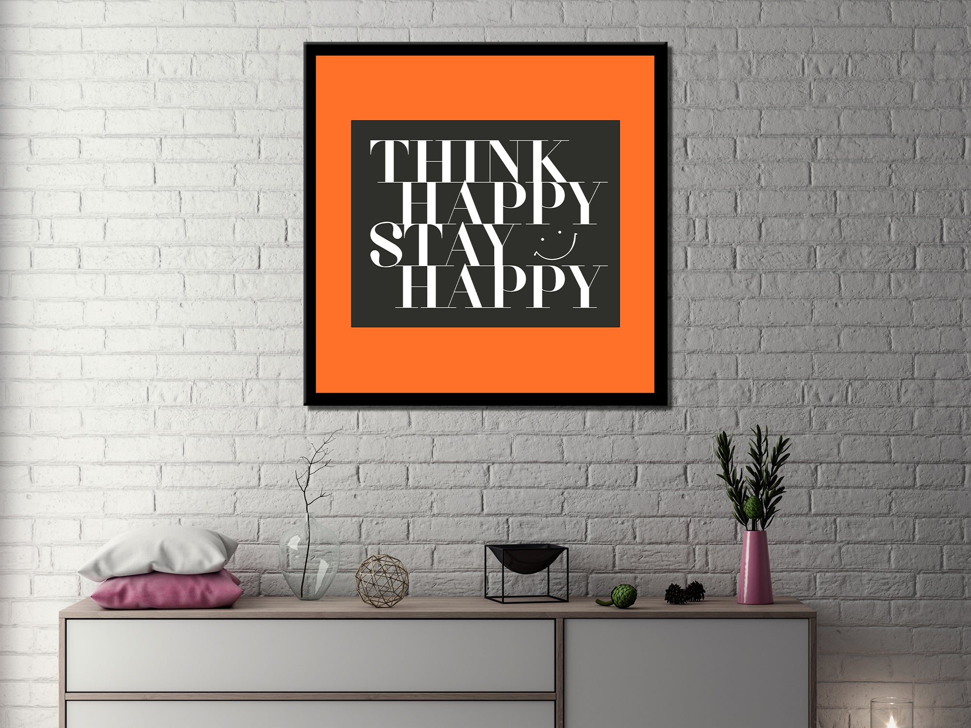 Think Happy - Inspiring - Canvas Wall Art