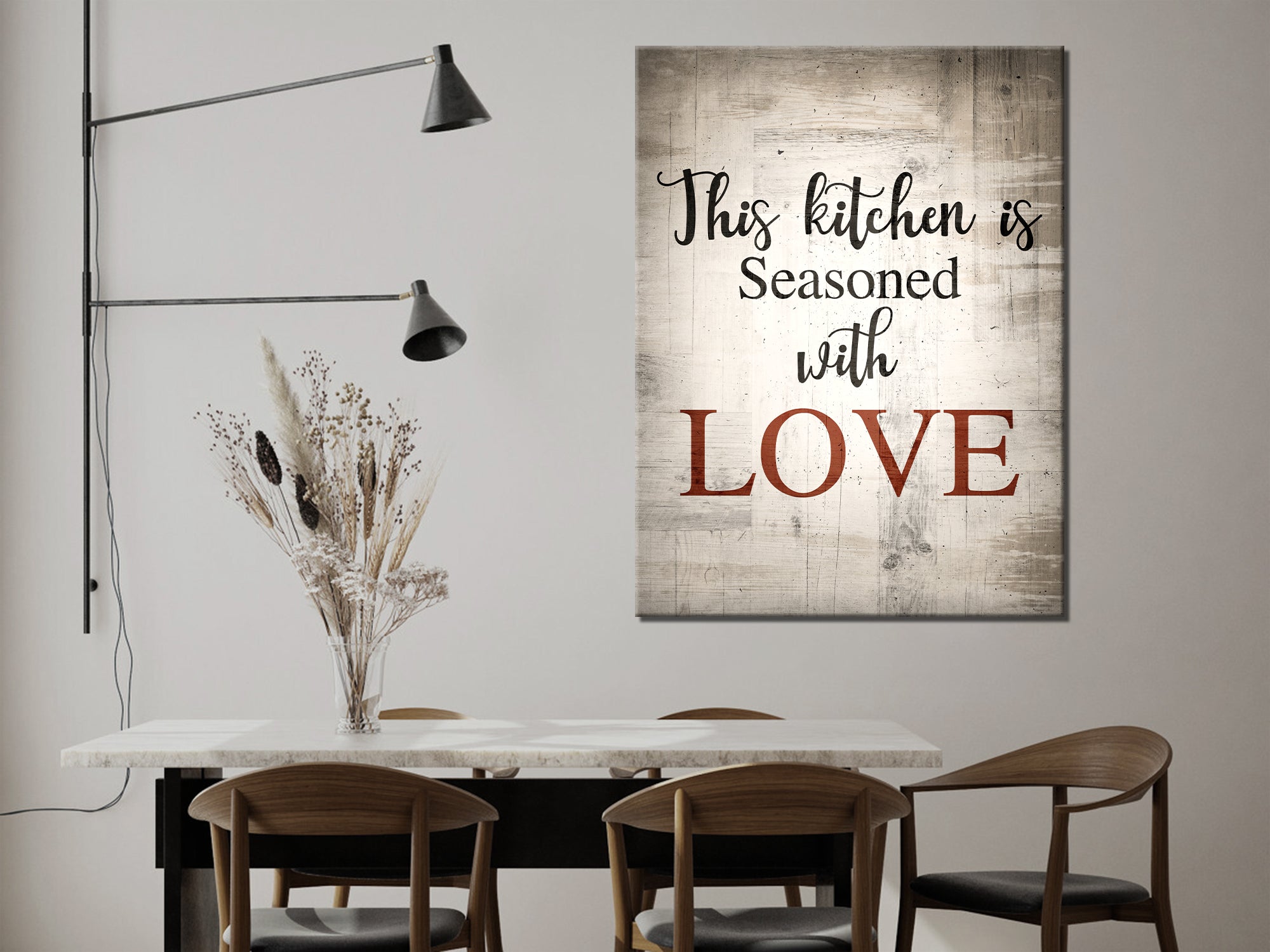 Kitchen Is Love - Christian - Dinning Room Canvas Wall Art