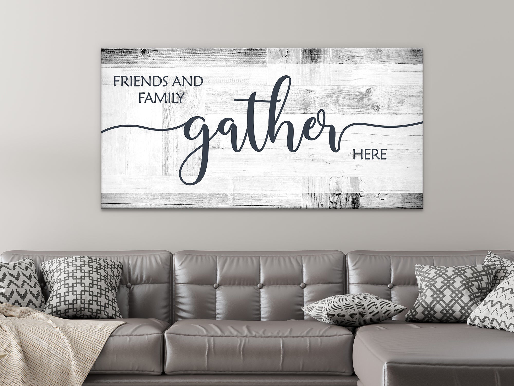 Friends and Family Gather Here - Dinning Room Canvas Wall Art