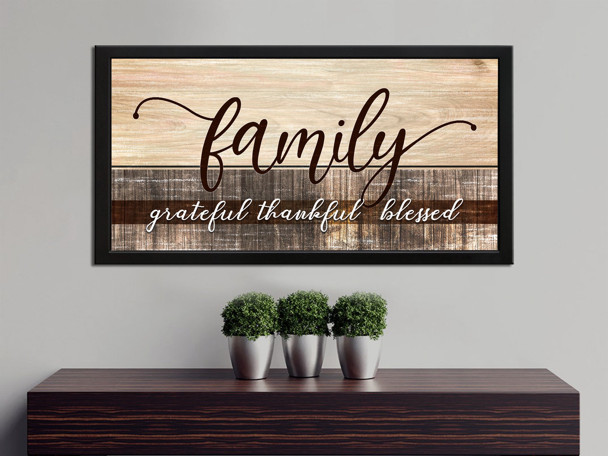 Family Wall Art Grateful Thankful Blessed