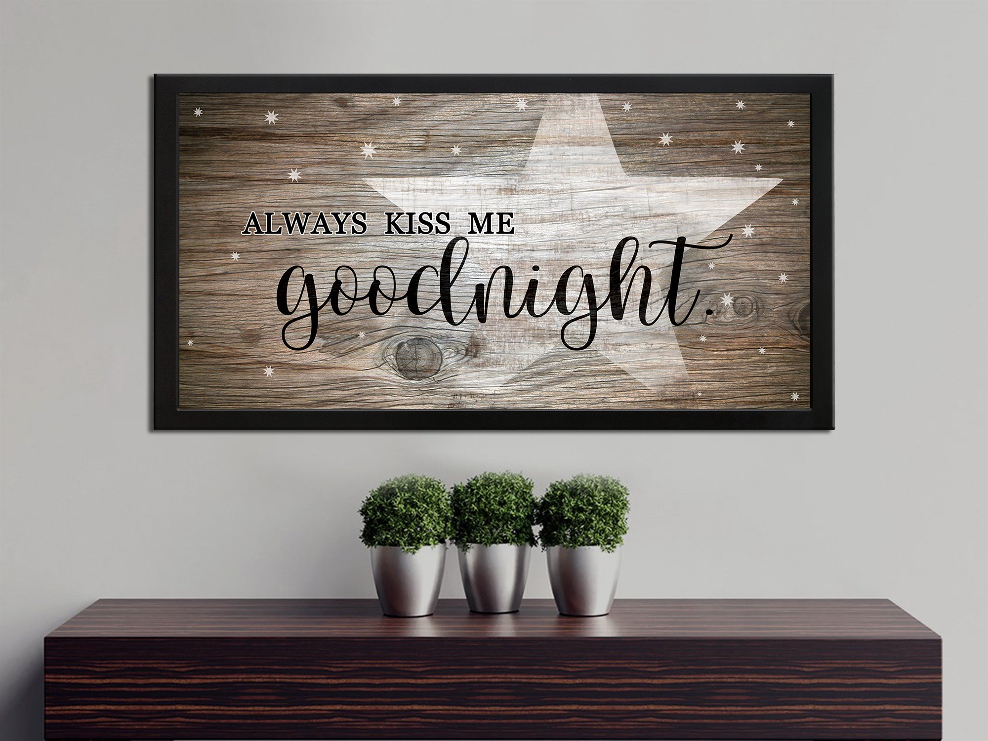Always Kiss me at Goodnight - Bedroom Canvas Wall Art