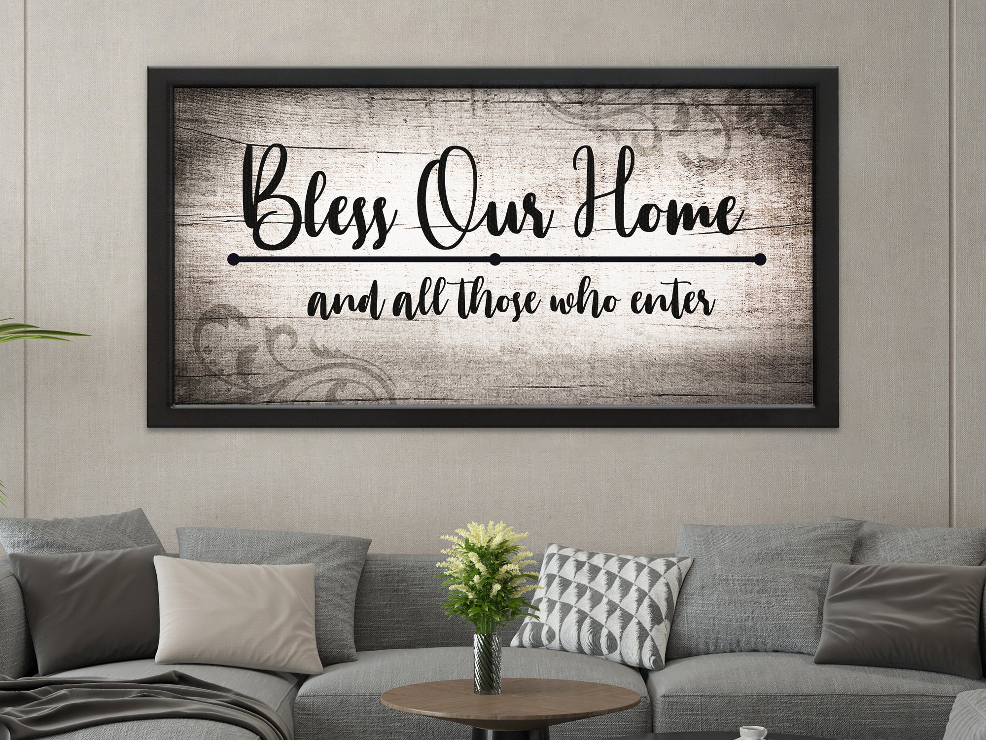 Bless Our Home Canvas Wall Art