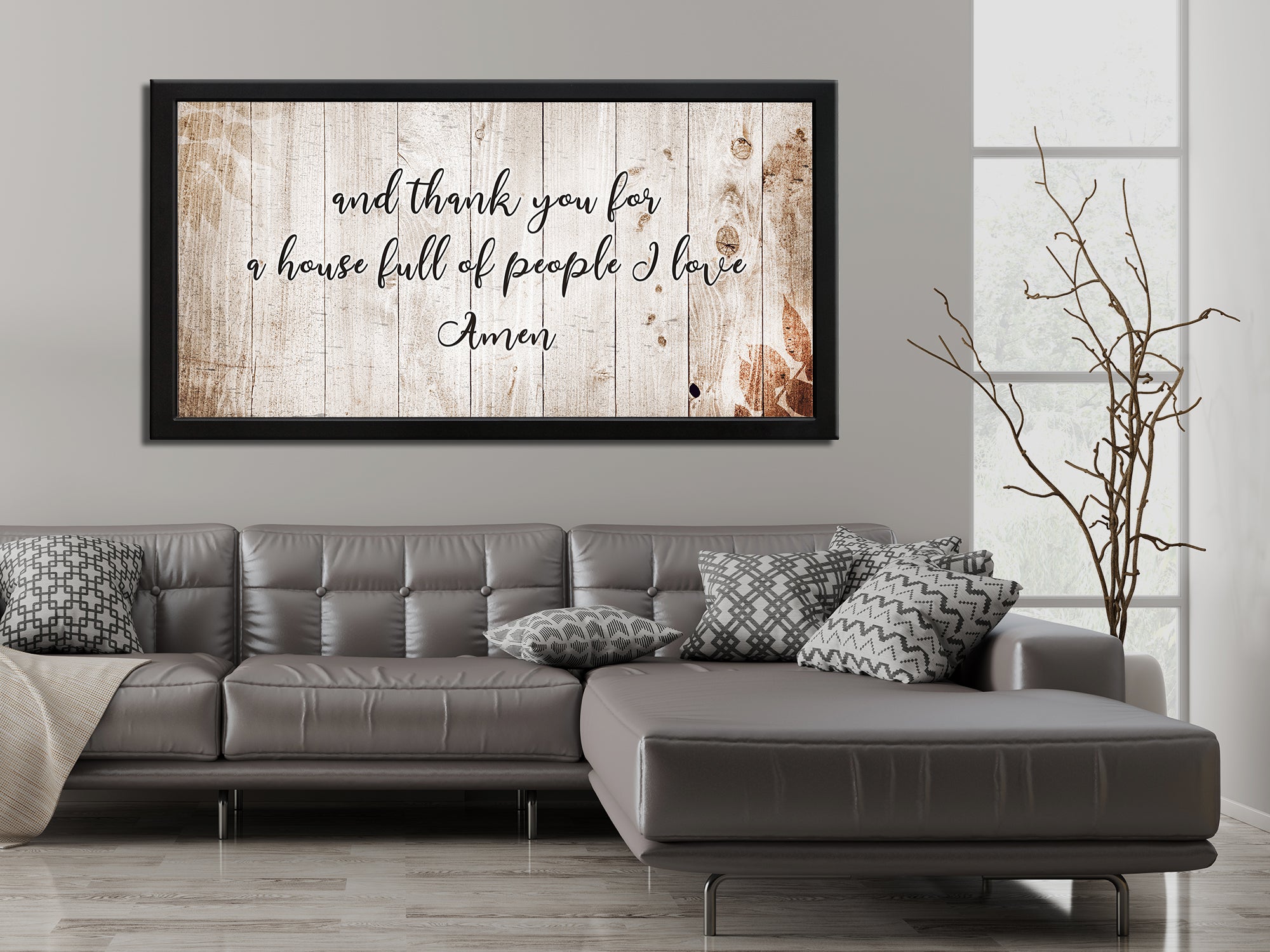Thank You House Full Of Love - Living Room - Christian Wall Art