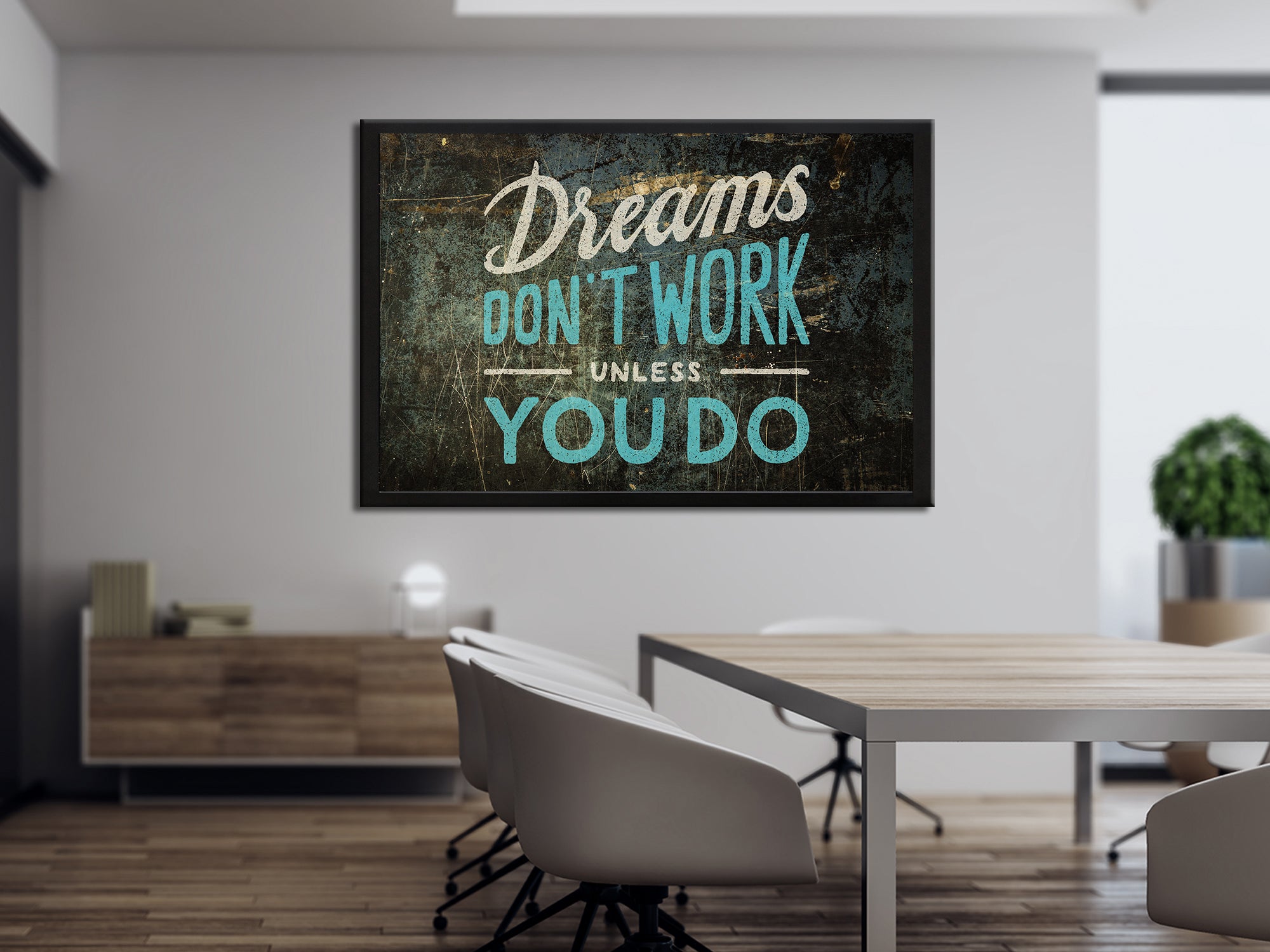 Dreams Don't Work Canvas Wall Art