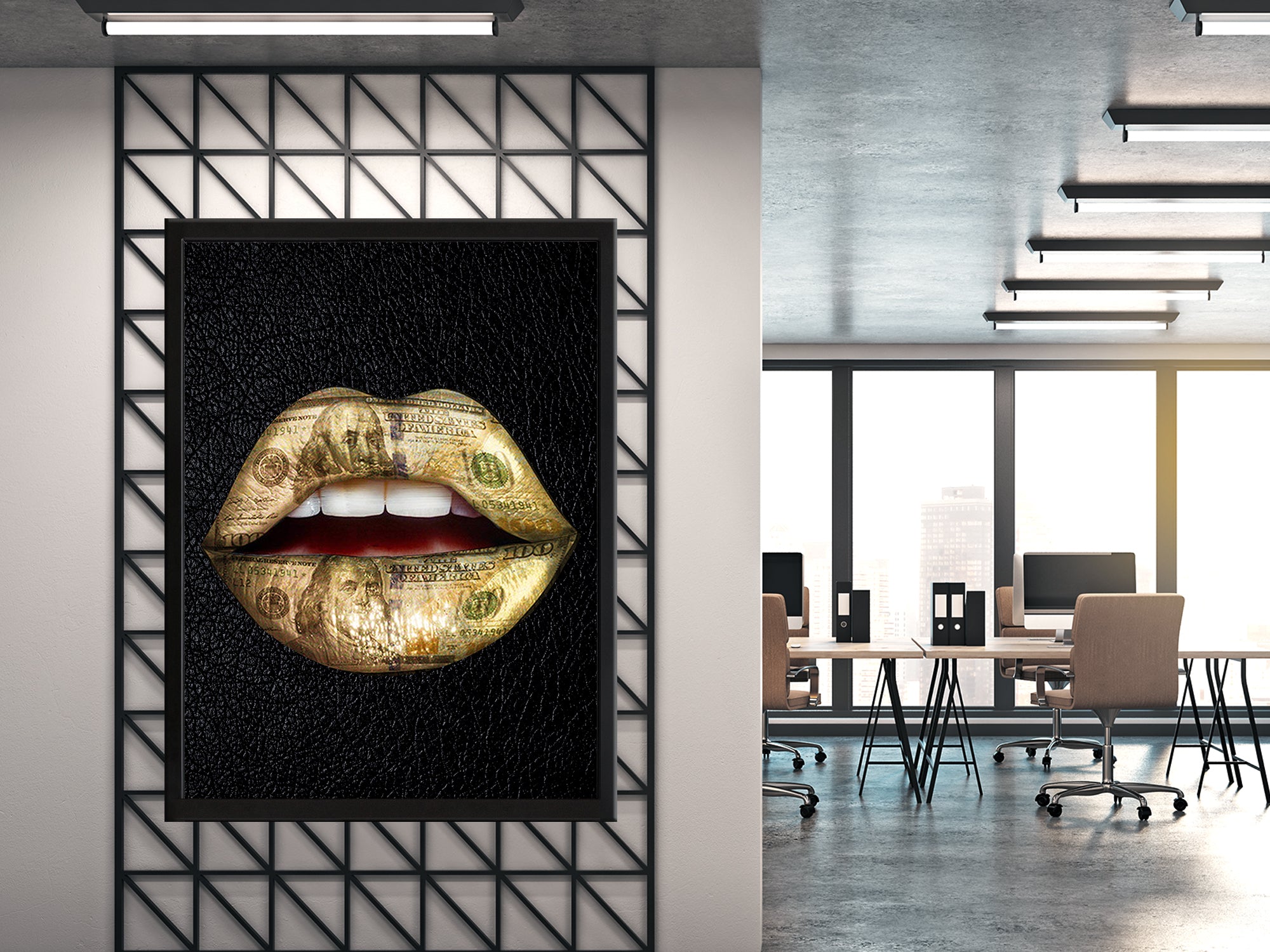 Money Lips Canvas Art