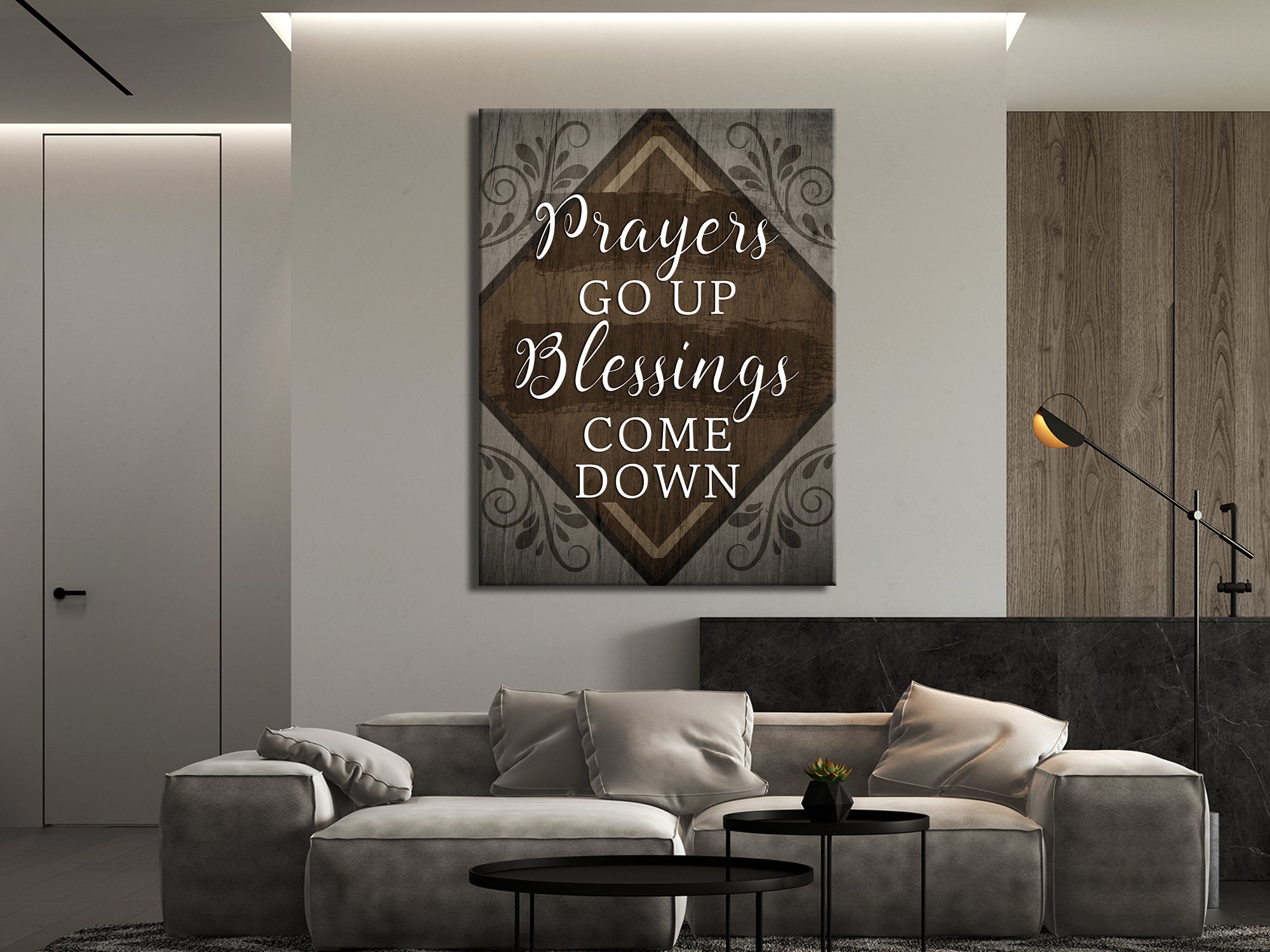 Prayers Up Blessings Down - Christian - Canvas Wall Art