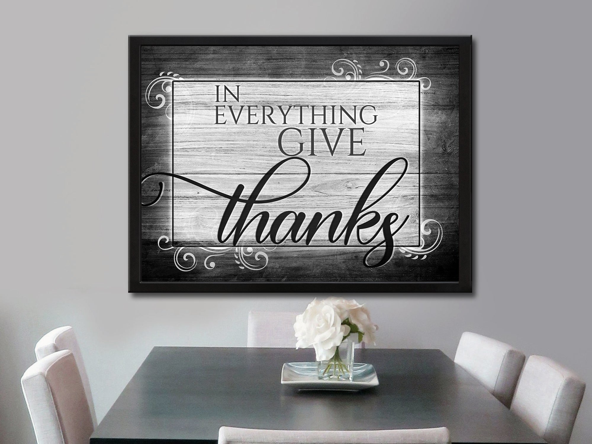 Give Thanks - Christian - Living Room Canvas Wall Art