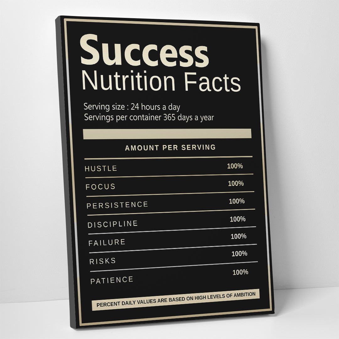 Success Nutrition Facts Canvas Art