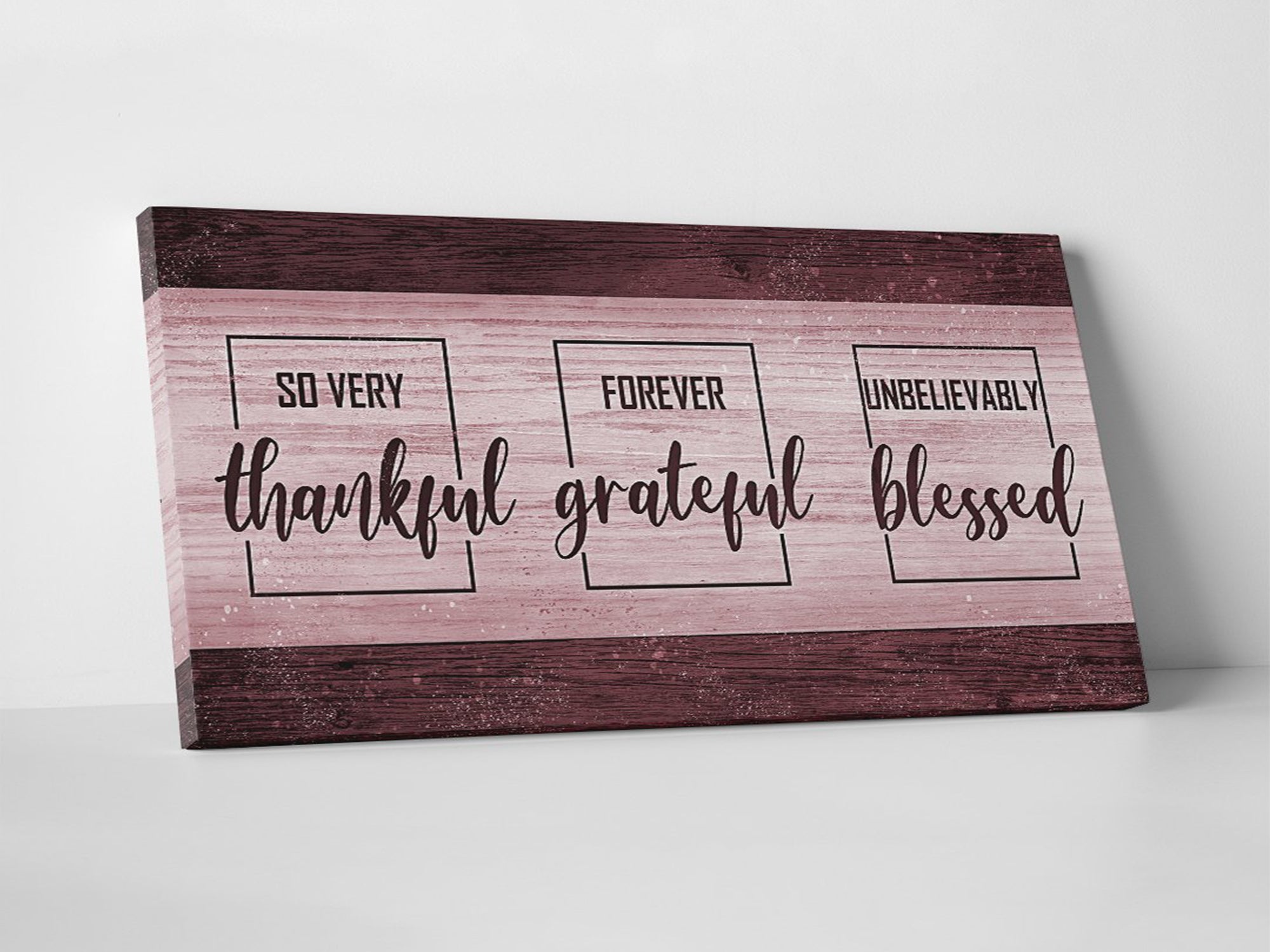 Thankful Grateful Blessed Canvas Wall Art
