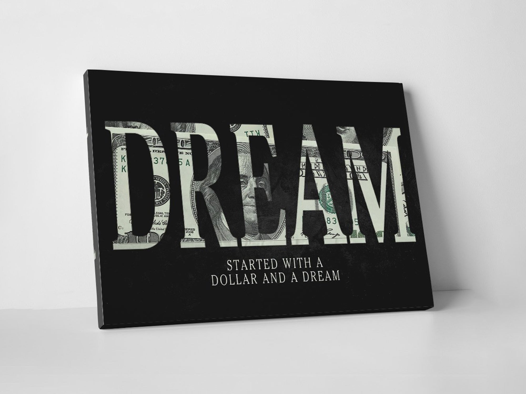 DREAM with a Dollar - Motivational - Living Room Canvas Wall Art