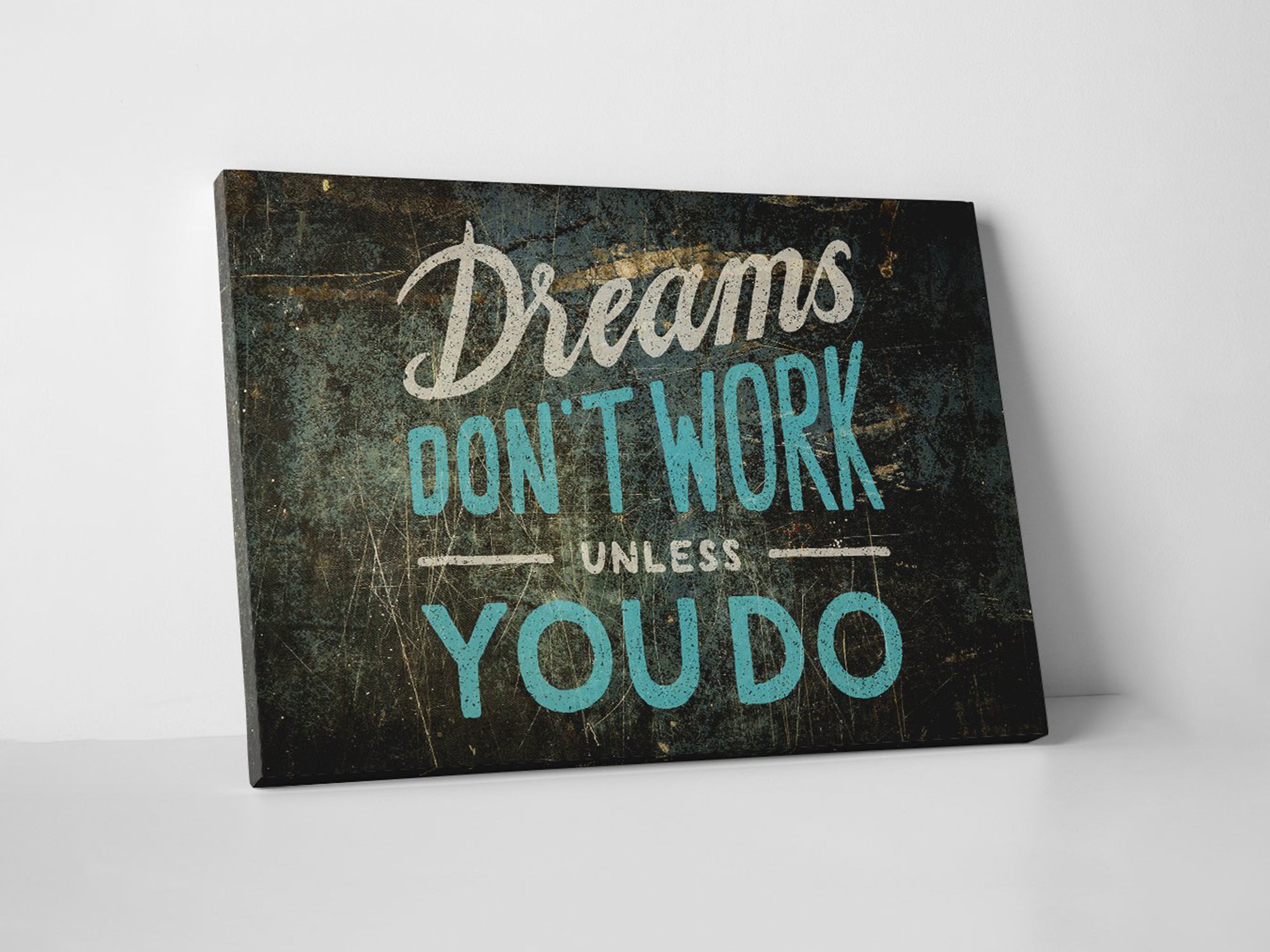 Dreams Only Work If You Do Canvas Wall Art, Motivational Wall Art,  Motivational Quotes, Dream Big, Success Quotes, Office Decor 