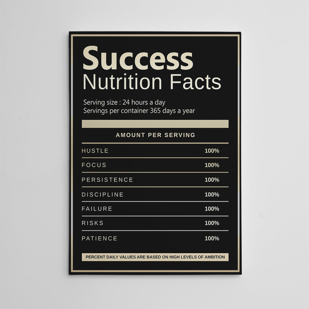 Success Nutrition Facts Canvas Art