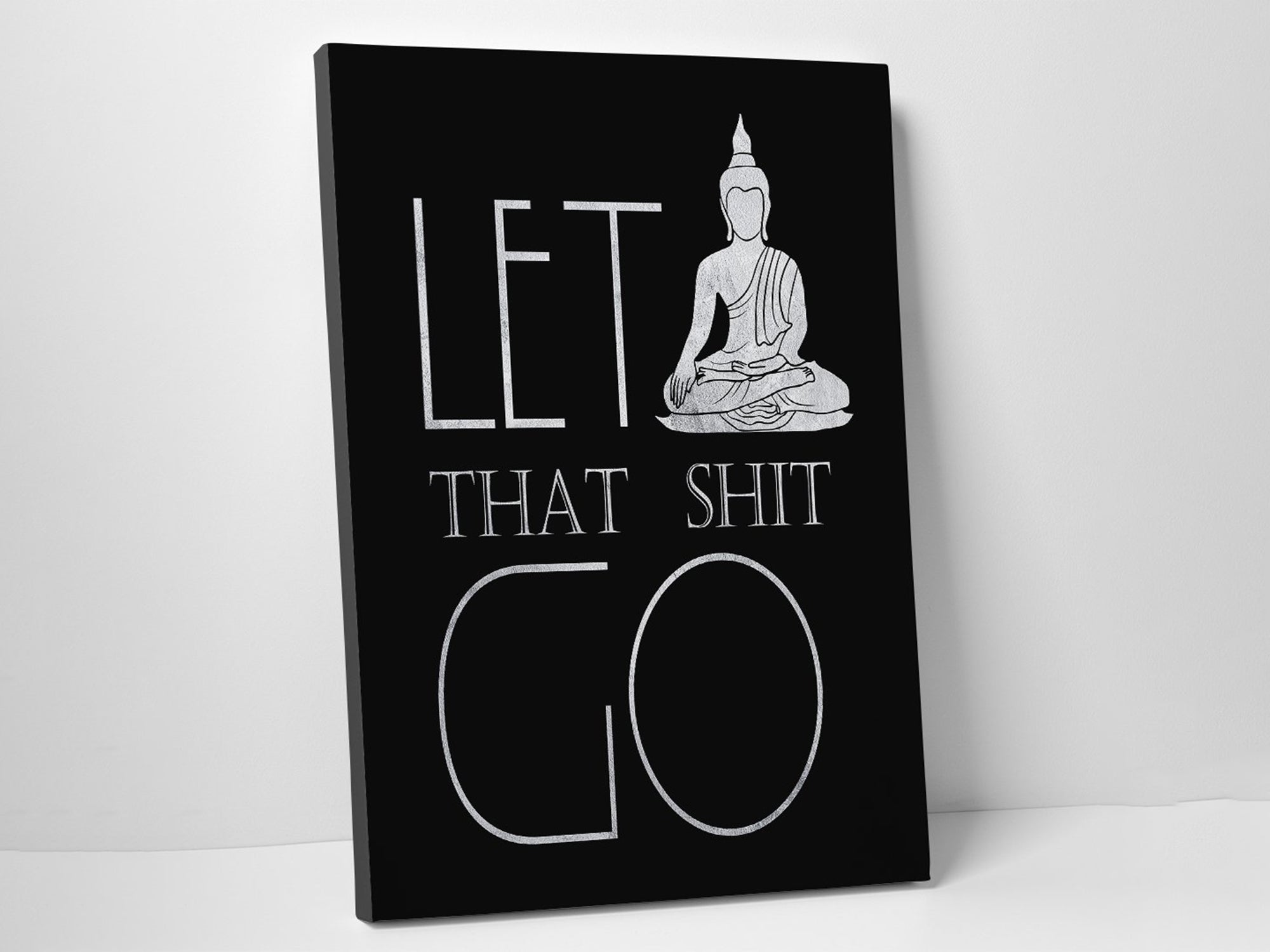 Let That Go Buddha - Inspiring - Living Room Canvas Wall Art