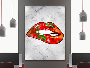 Louis Vuitton Graffiti Lips Canvas - Canvas Wall Art