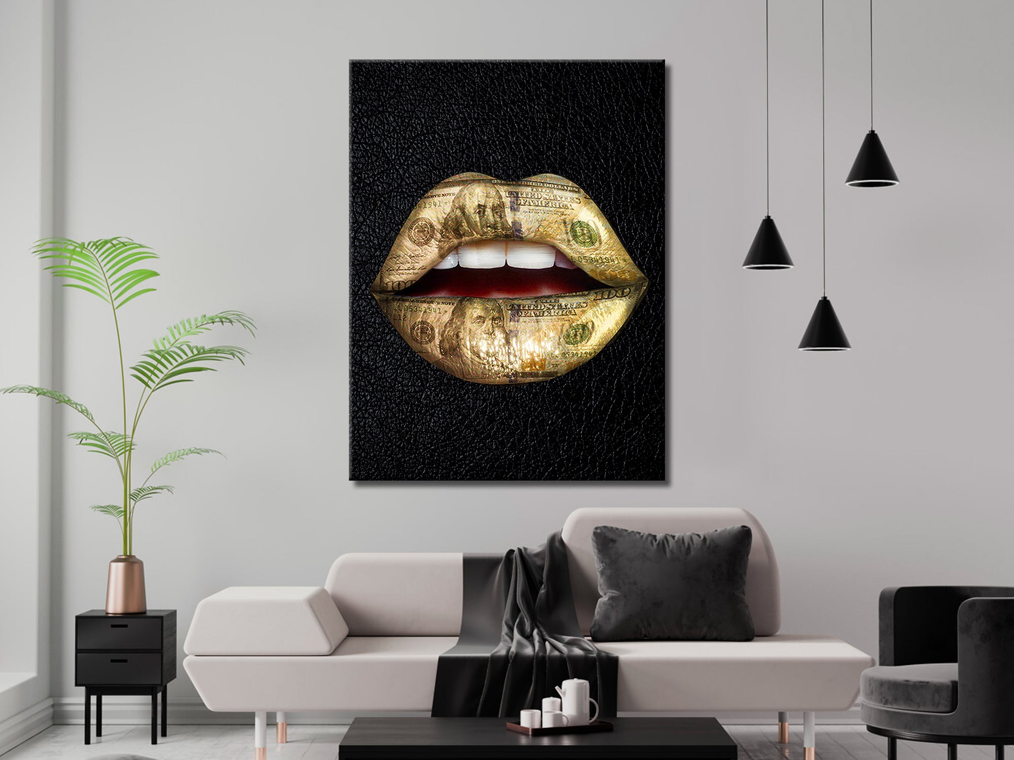 Money Lips Canvas Art
