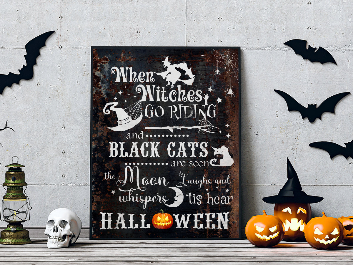 Witches Go Riding Canvas Wall Art