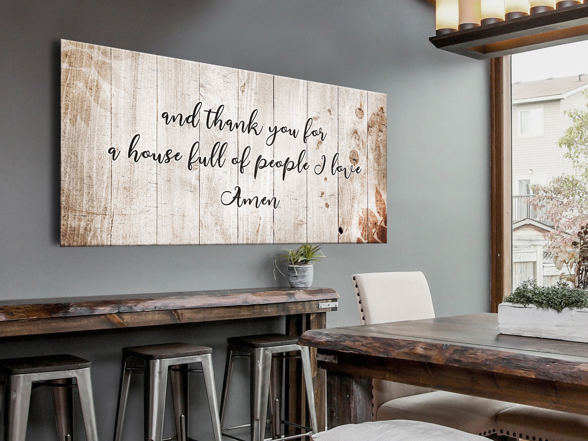 Thank You House Full Of Love - Living Room - Christian Wall Art