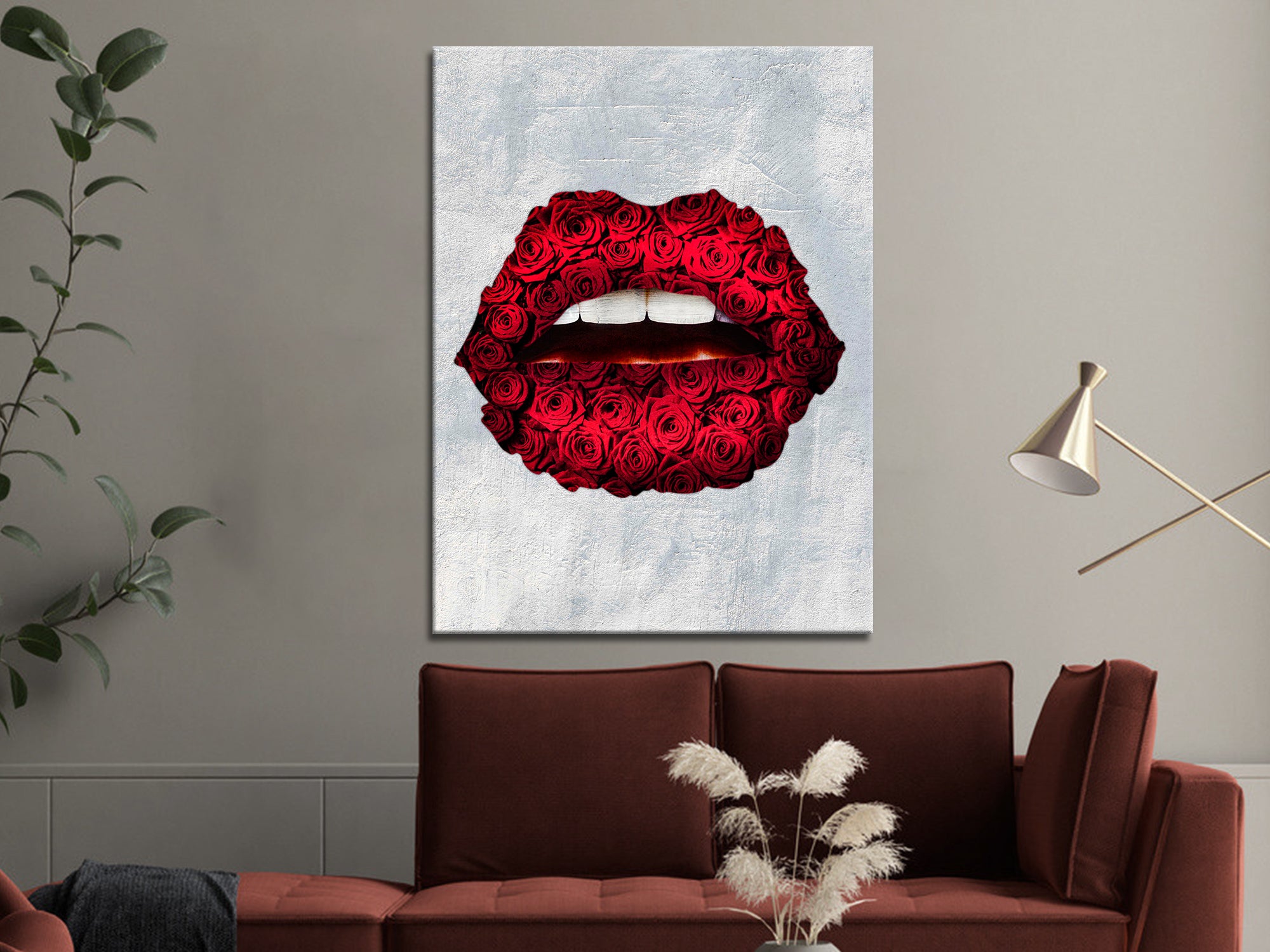 Rose Lips  Canvas Wall Art