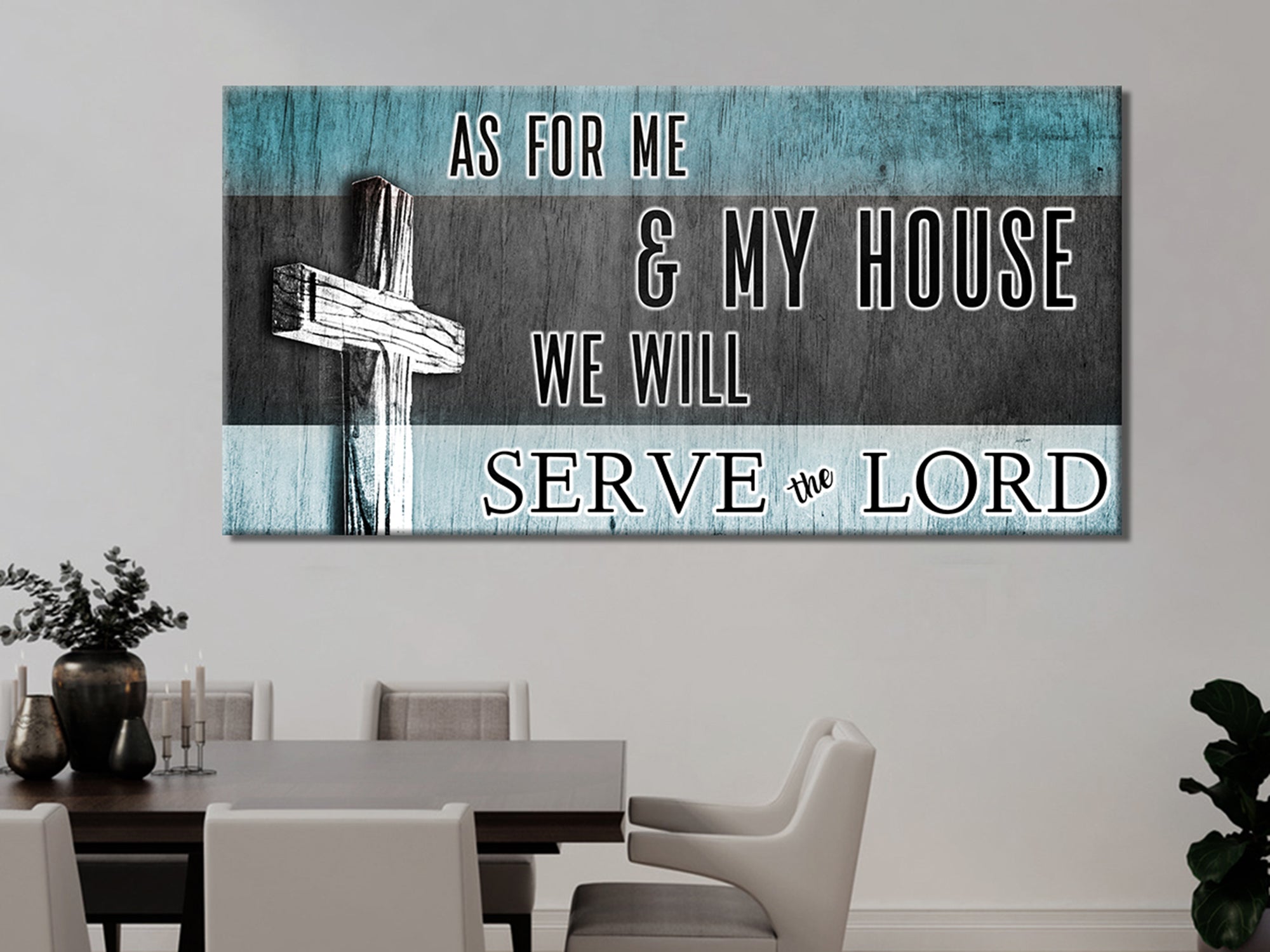 WE WILL SERVE THE LORD - Living Room - Christian Canvas Wall Art