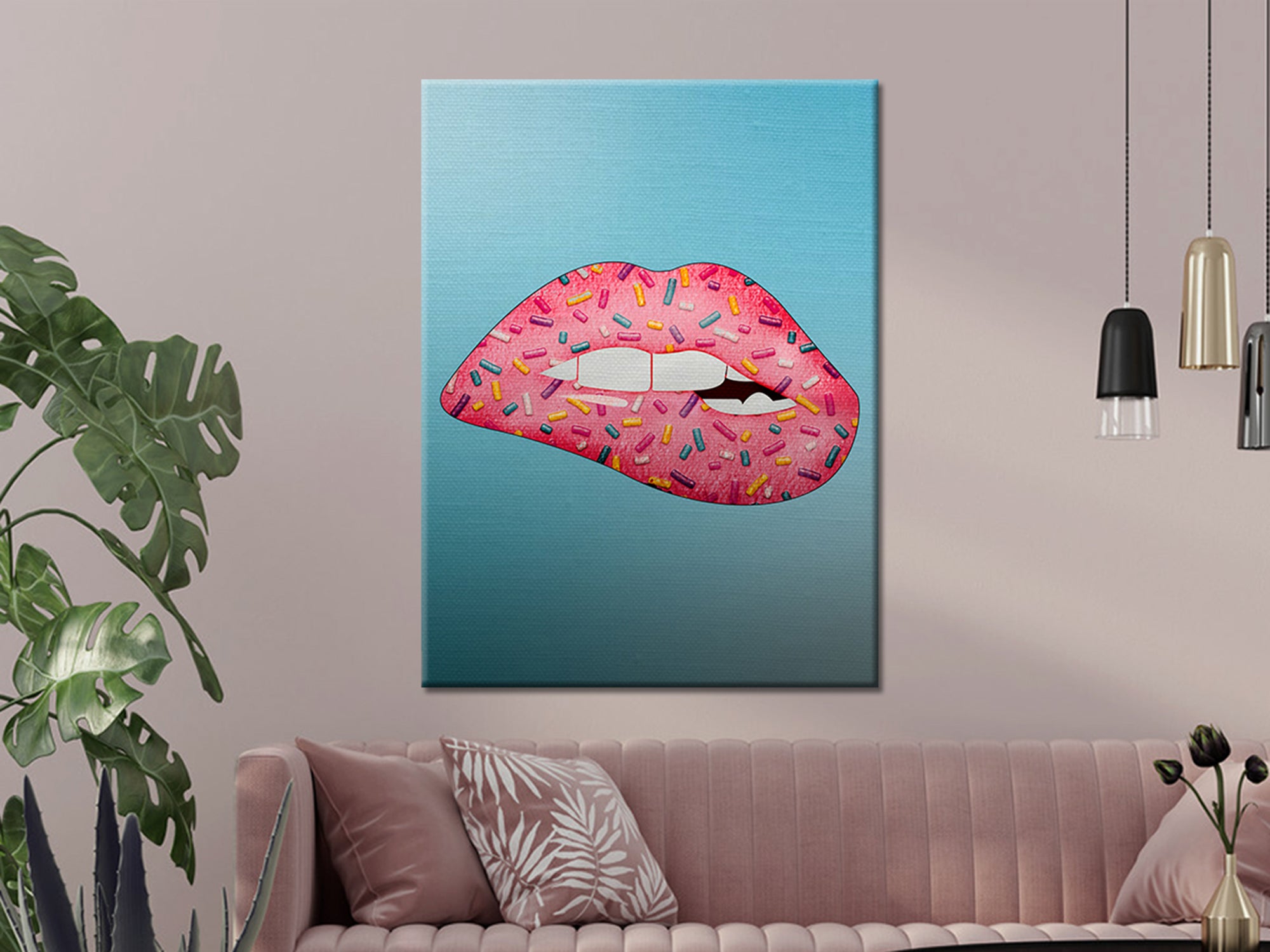 Donut Lips Canvas Wall Art