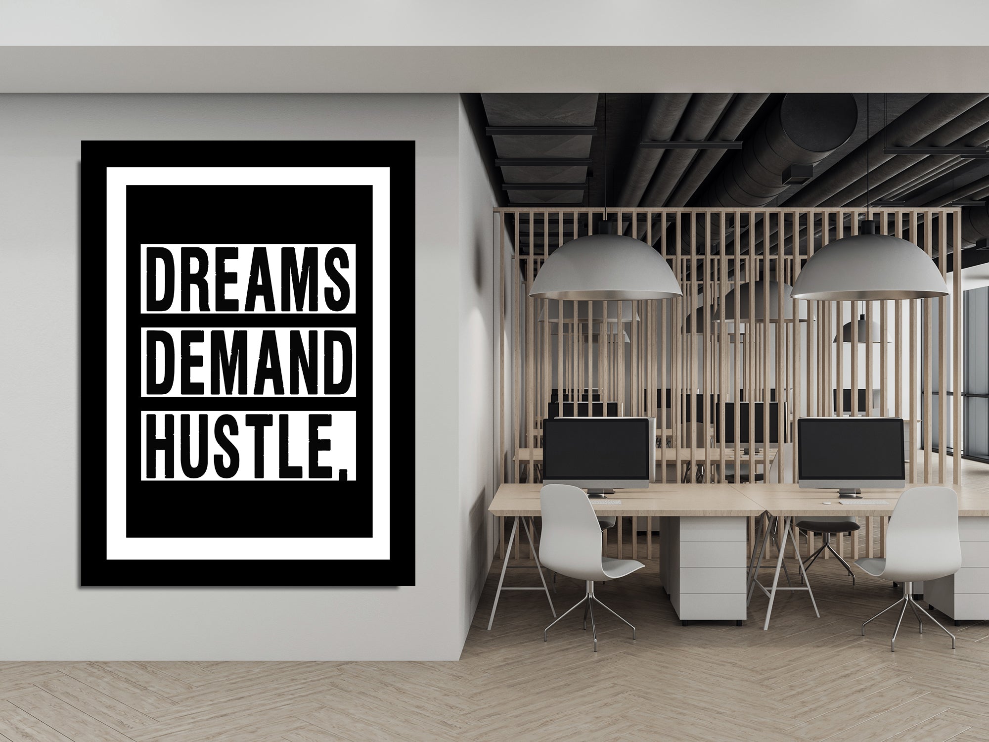 Dreams Demand Hustle - Motivation - Canvas Wall Art