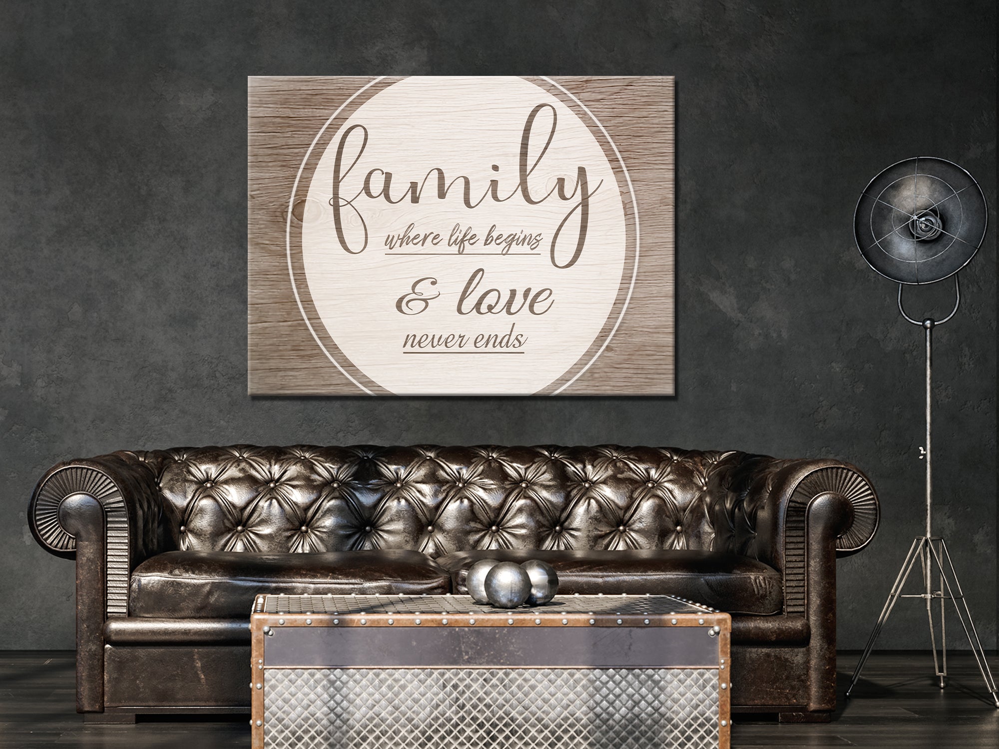 Family Where Life Begins Canvas Wall Art