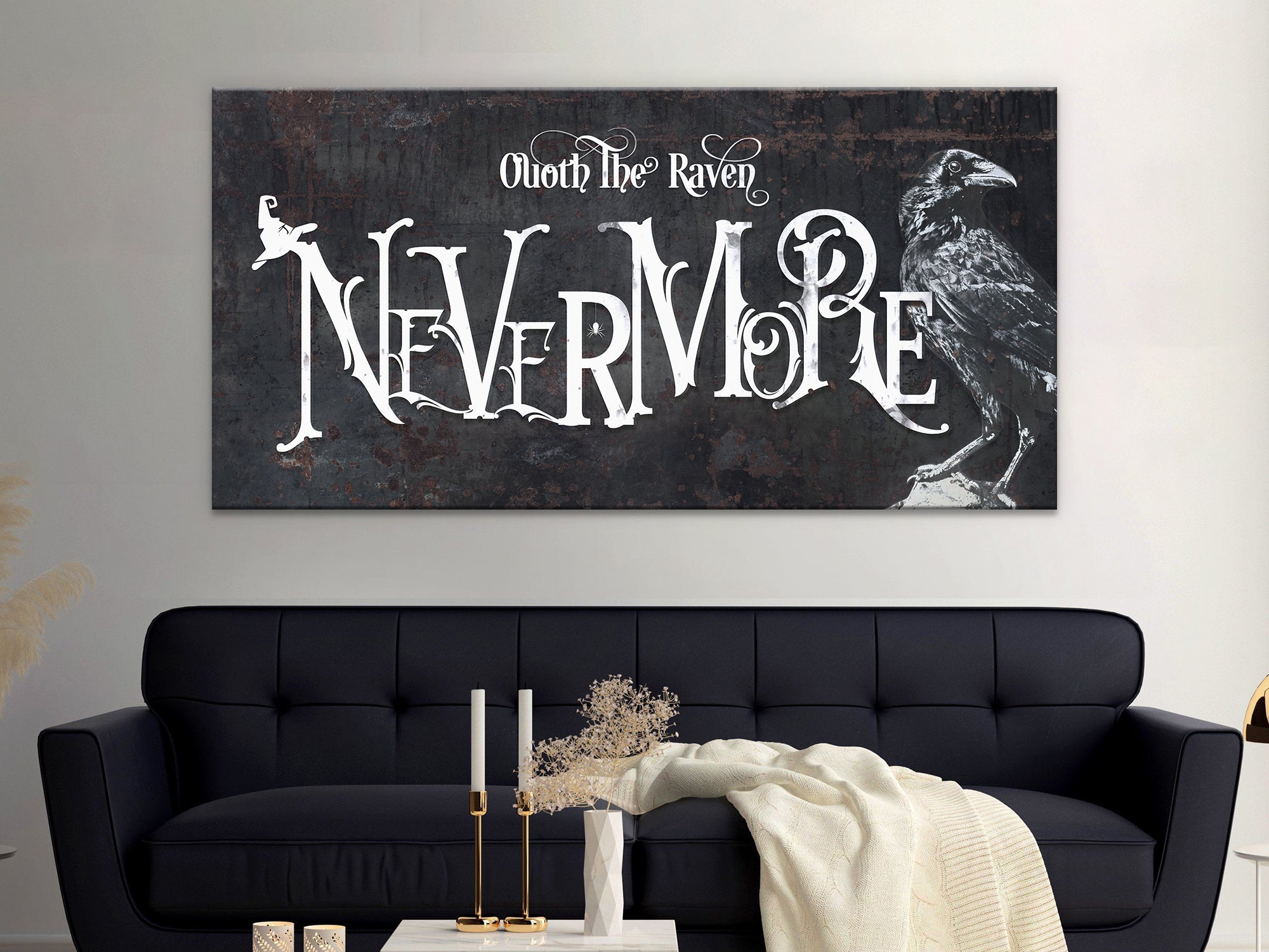 Halloween Wall Decor - Quoth The Raven Canvas Wall Art