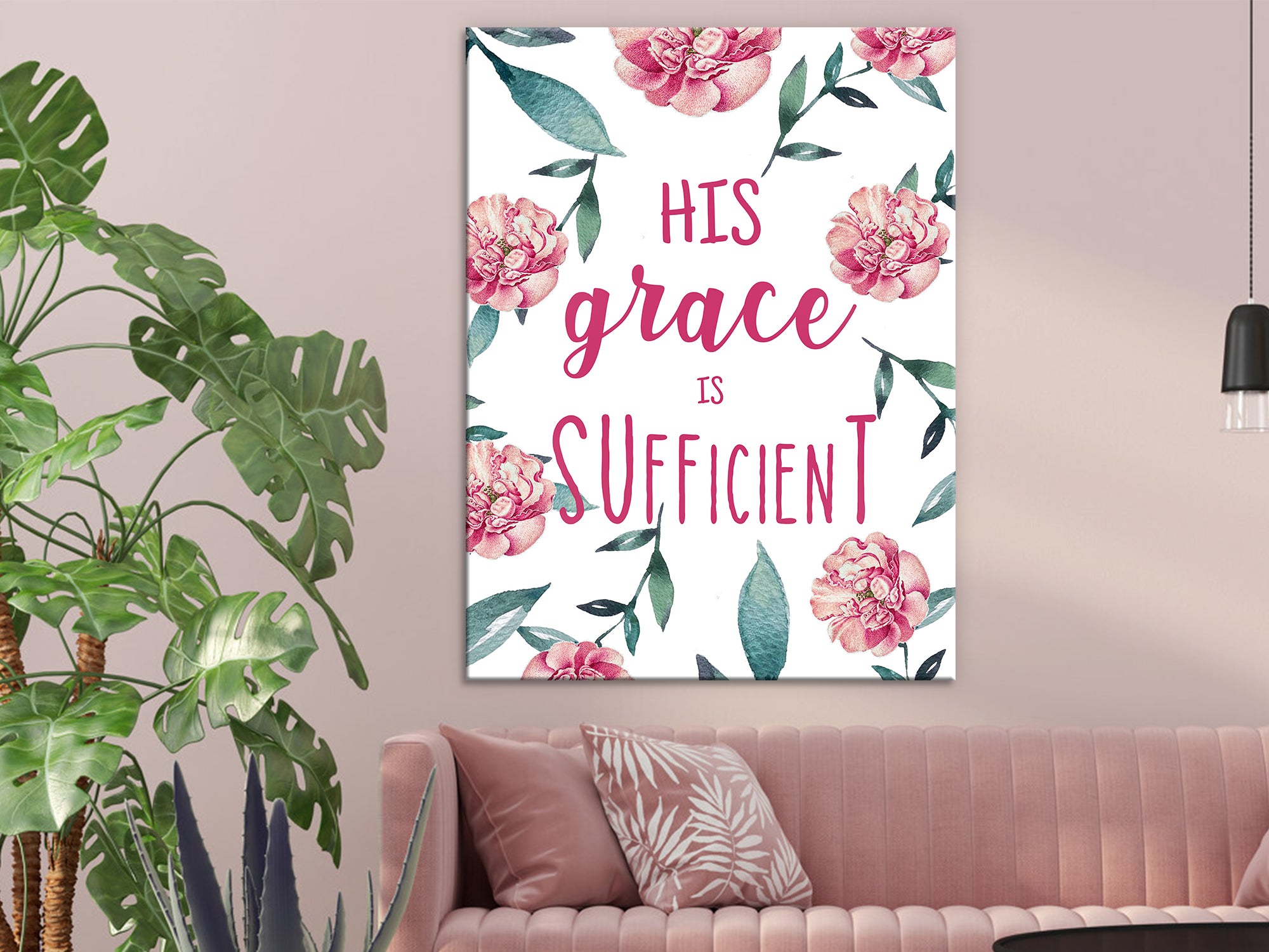 His Grace Is Sufficient - Christian - Canvas Wall Art