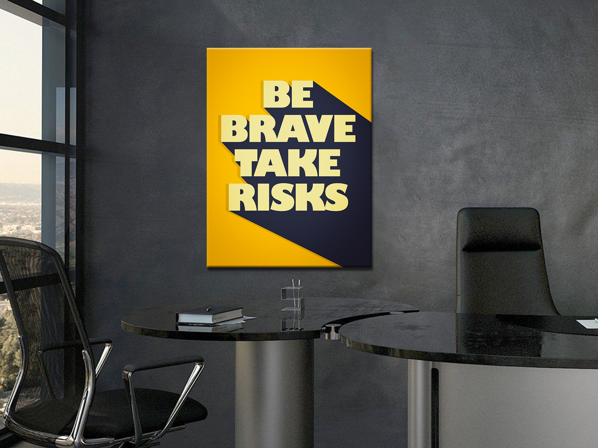 Be Brave Take Risk - Motivational - Canvas Wall Art