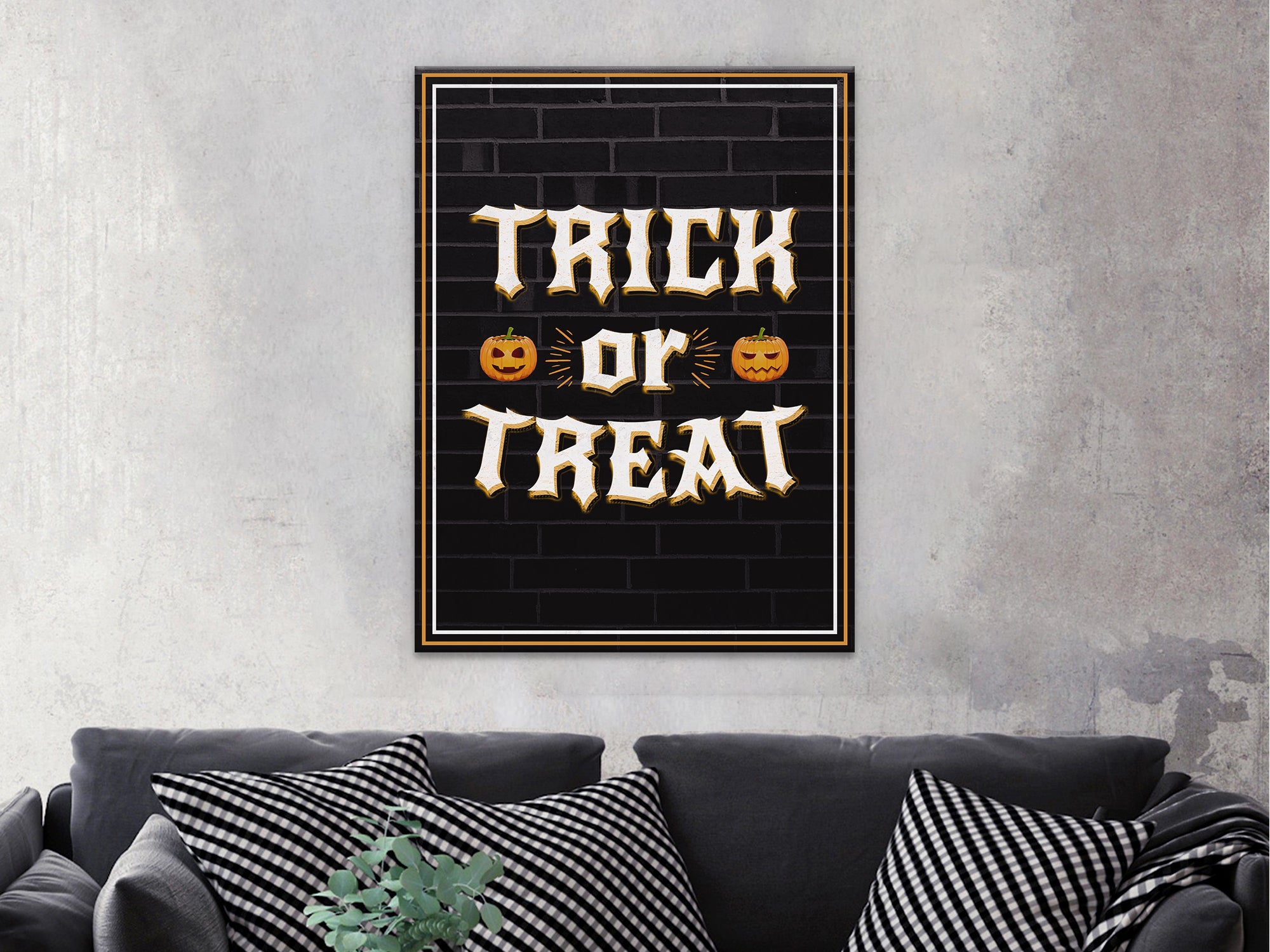 Trick Or Treat Lights Canvas Wall Art