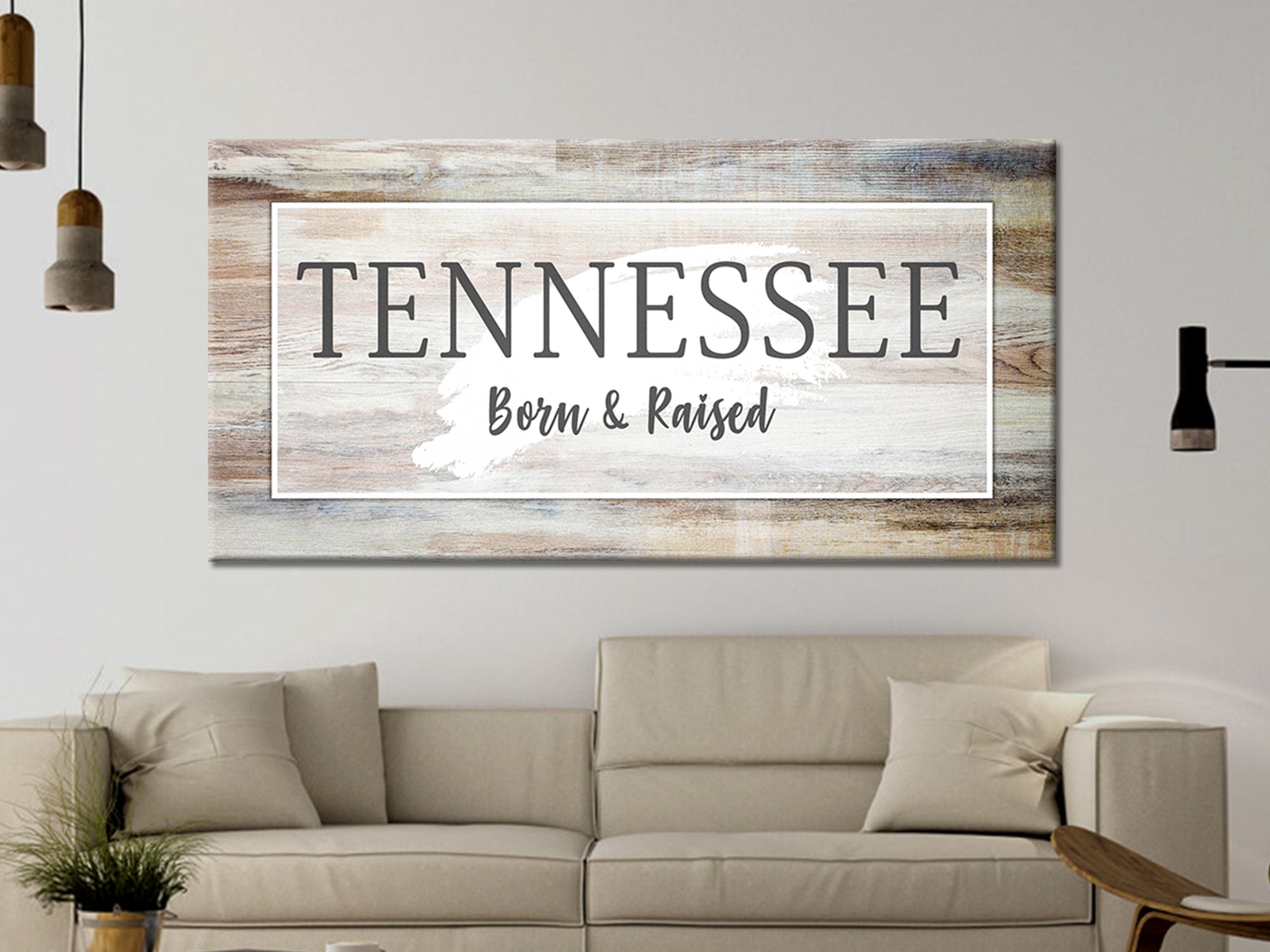 Tennessee Born and Raised - Christian - Canvas Wall Art