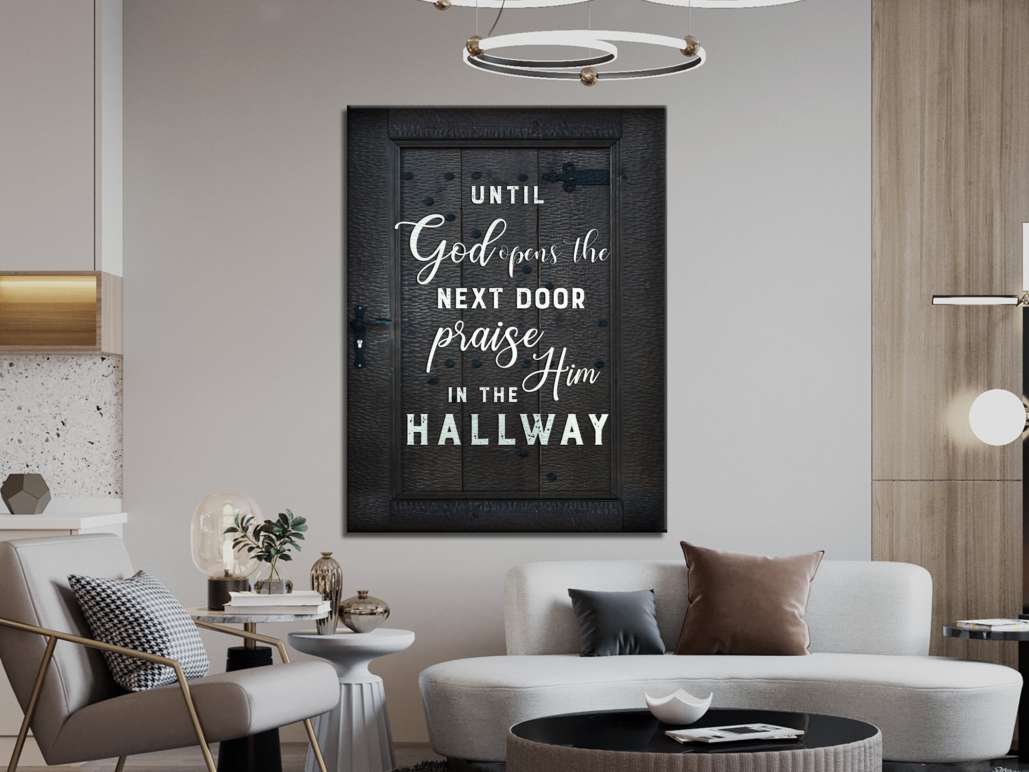 Praise God In Hallway - Living Room - Christian Canvas Wall Art