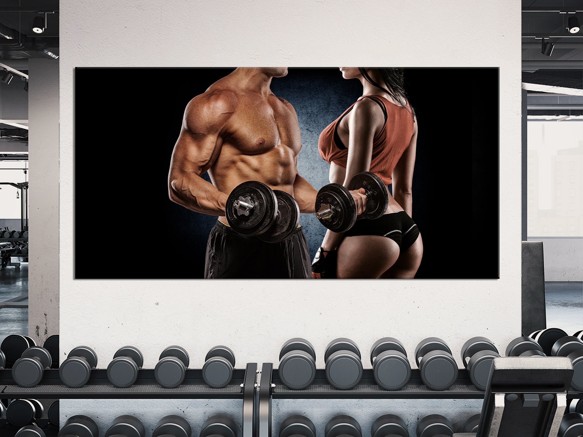 Sport Fitness Dumbbell Canvas Wall Art
