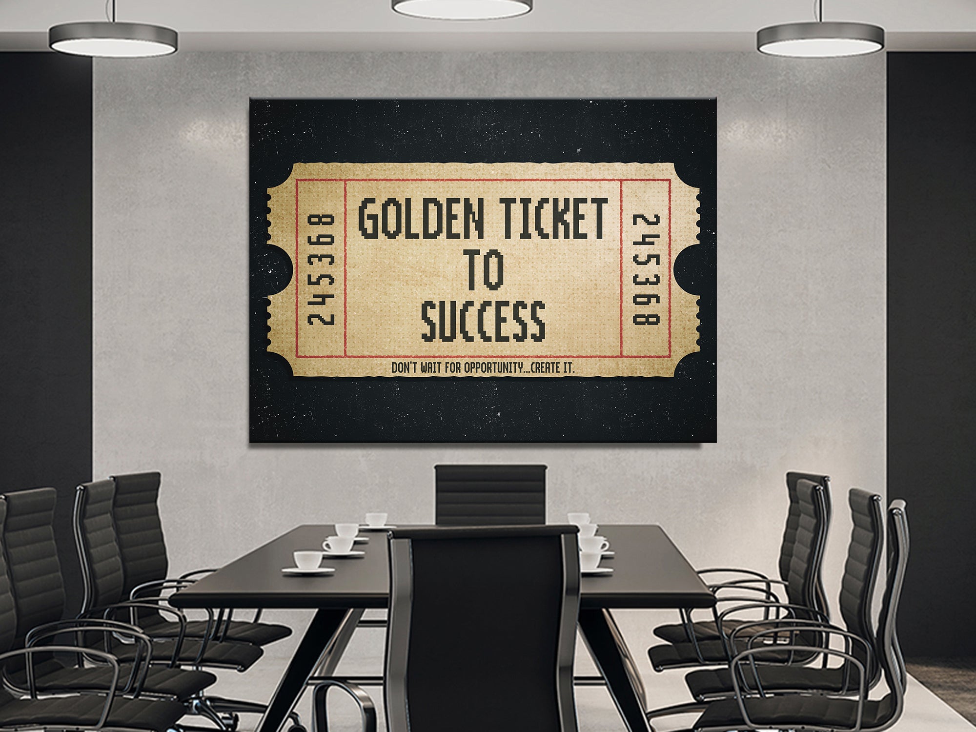 Golden Ticket To Success - Motivational - Canvas Wall Art