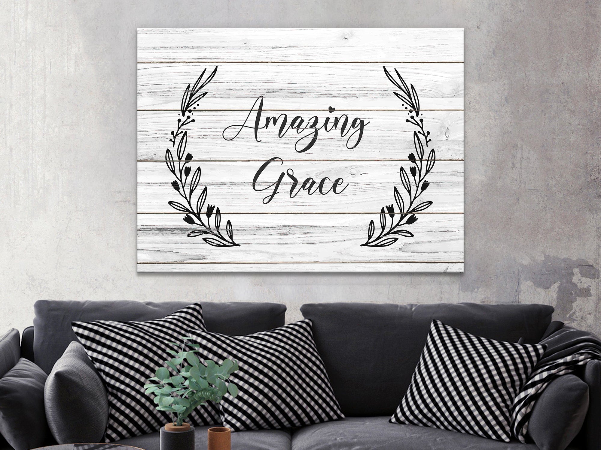 Amazing Grace - Living Room - Christian Canvas Wall Art