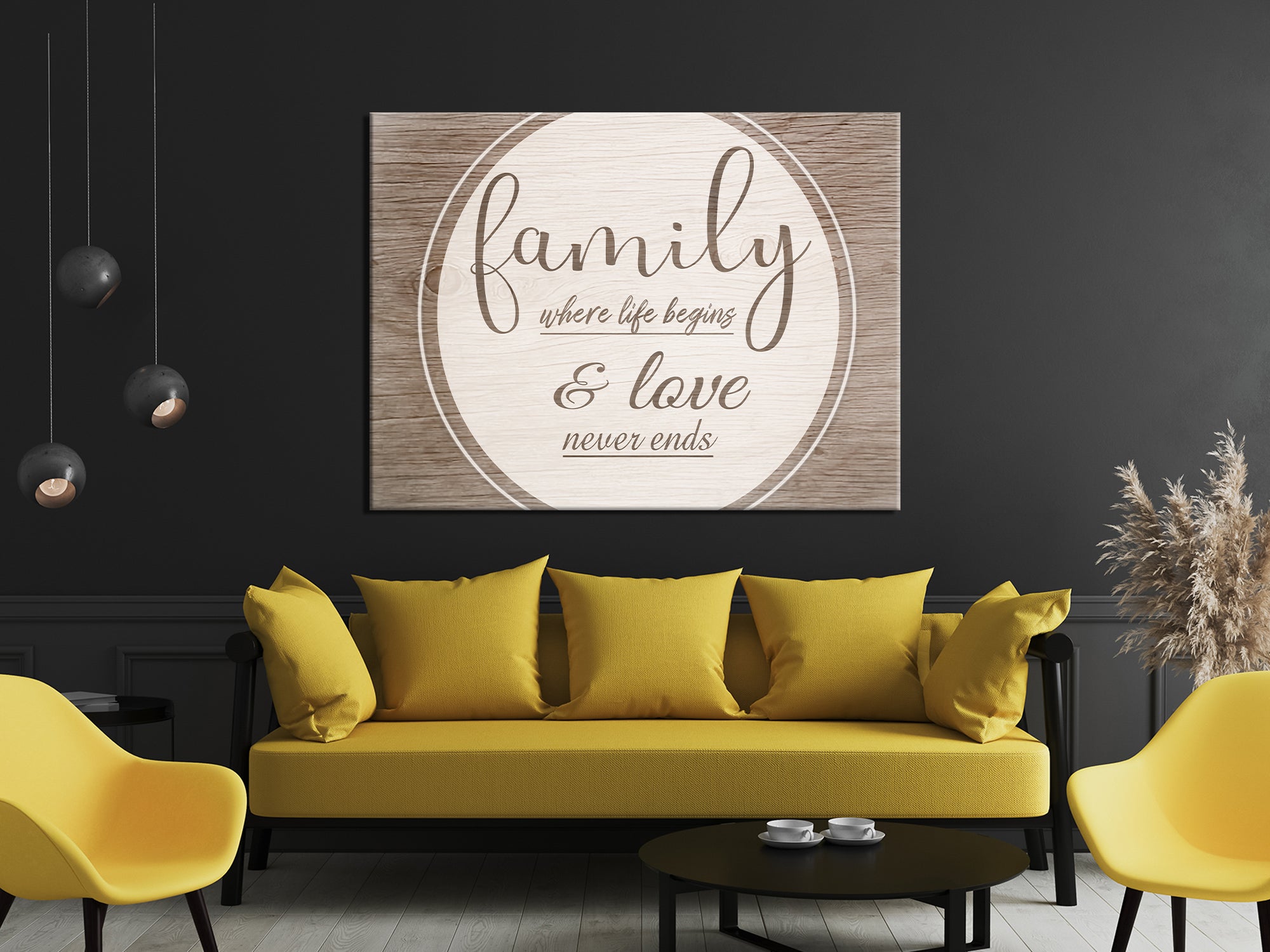 Family Where Life Begins Canvas Wall Art