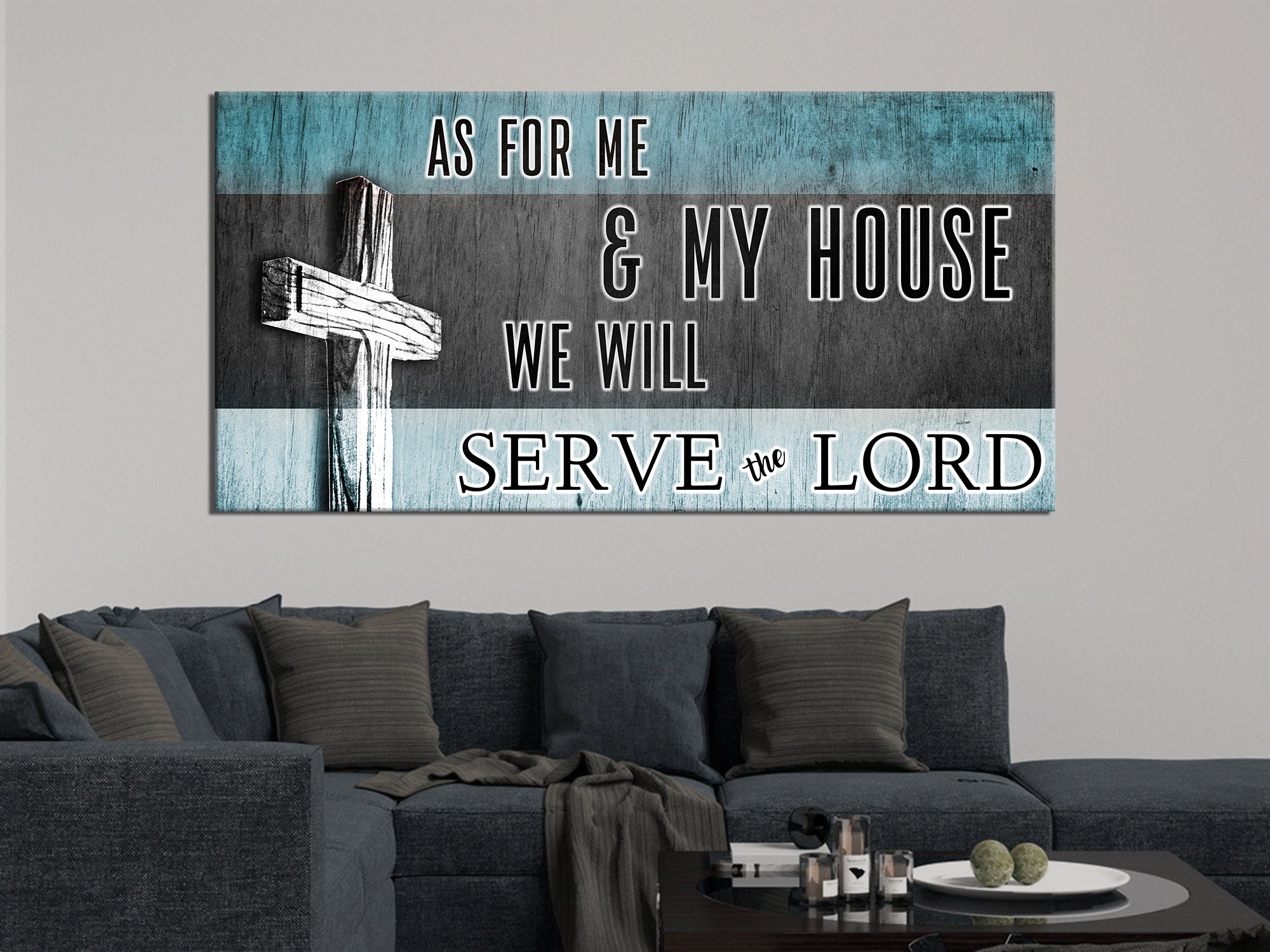 WE WILL SERVE THE LORD - Living Room - Christian Canvas Wall Art