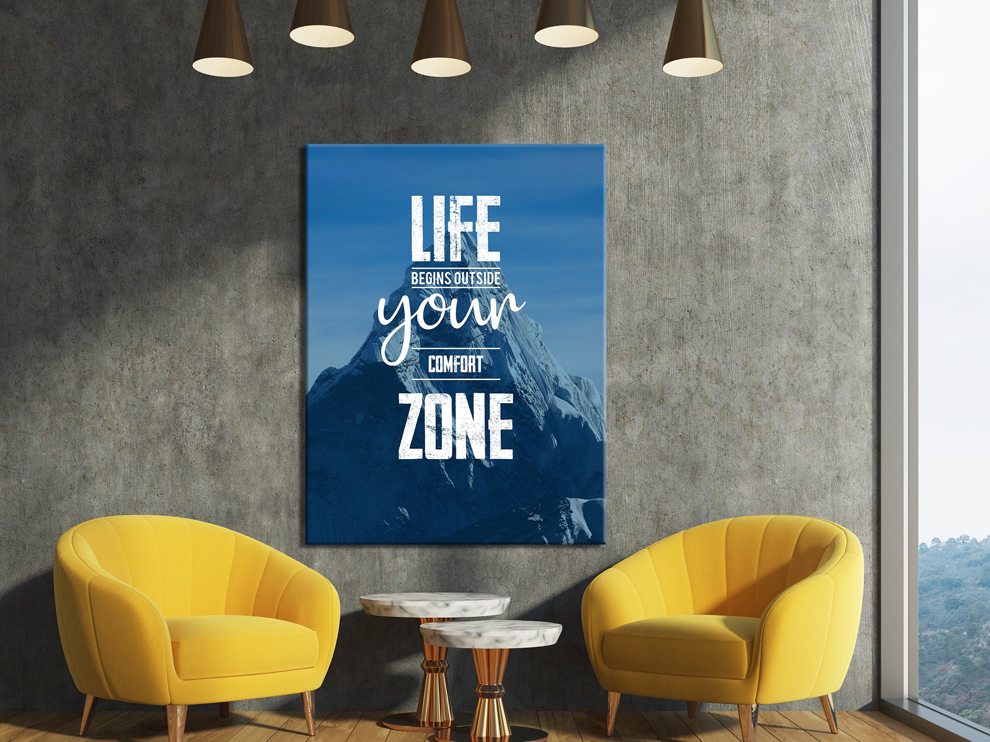 Life Begins Outside Your Comfort Zone - Inspirational Canvas Wall Art For Living Room